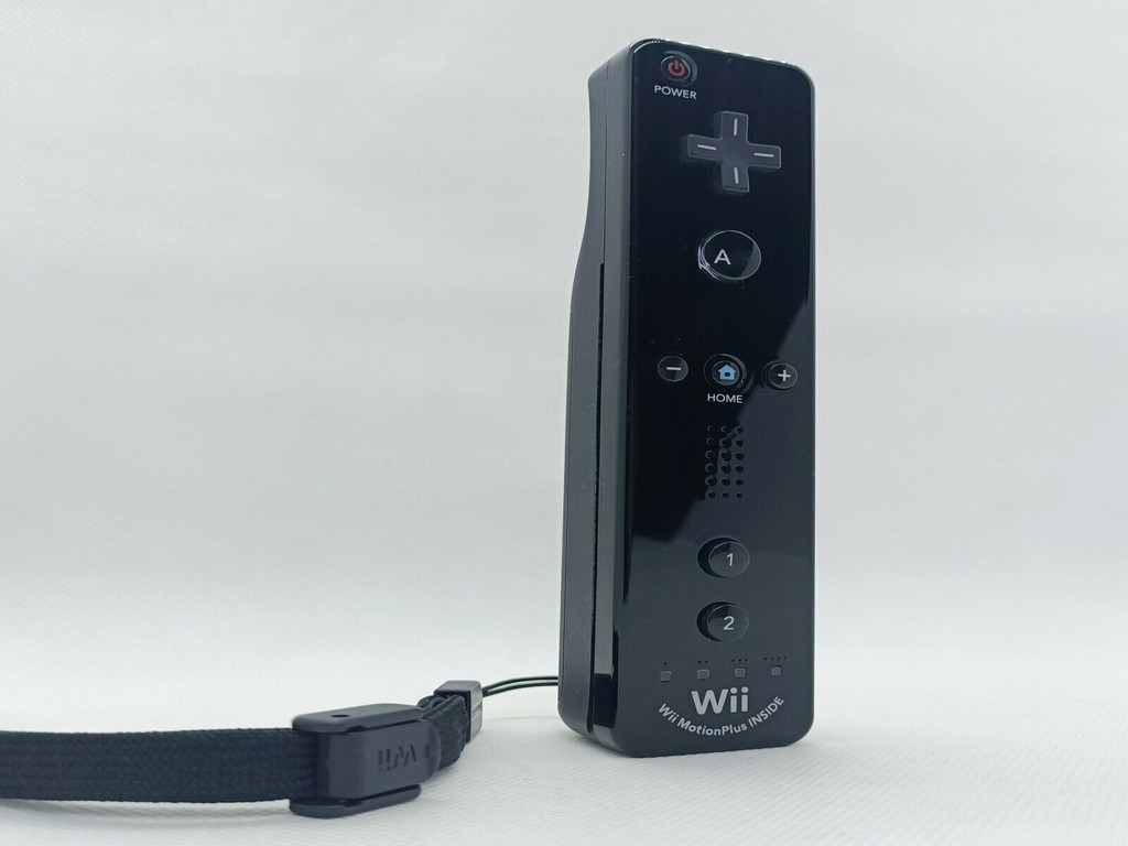 Genuine Nintendo Wii Motion Plus Black Controller Wii Mote + Cover Free ...