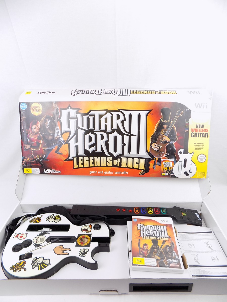 Nintendo Wii Guitar Hero III Bundle LOT 3 games TESTED Les Paul offers Rock Band Gibson