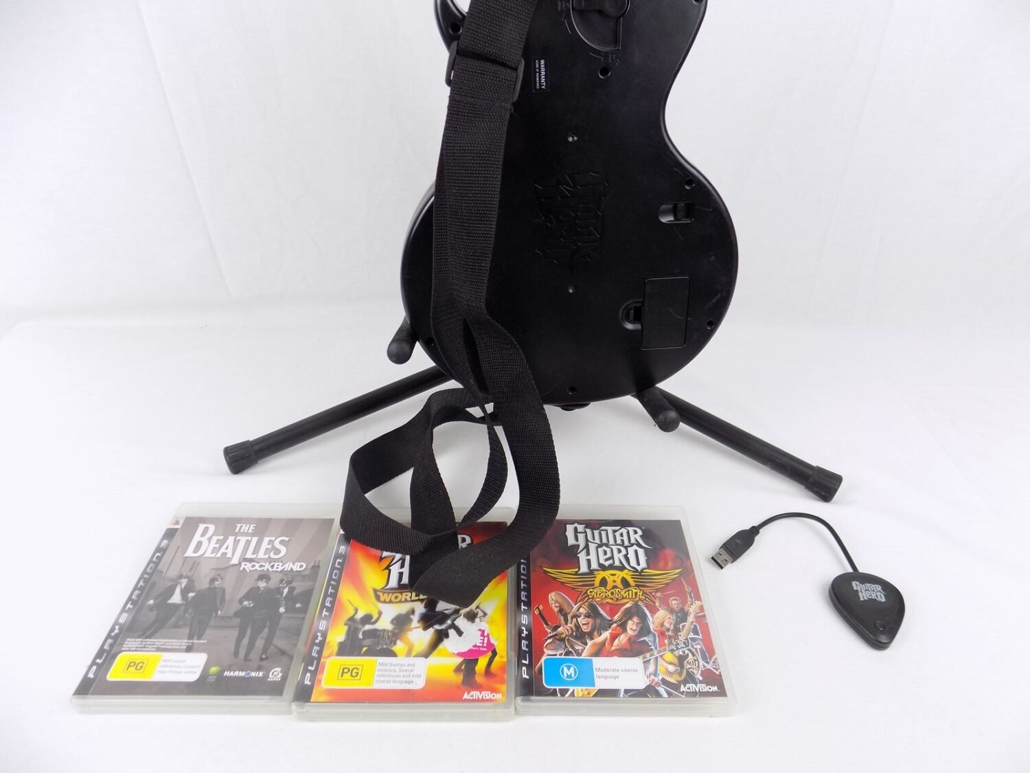 PS3 Guitar Hero World Tour Wireless Guitar Controller – Works With Rock Band 1, 2, 3, 4 & Beatles! (with Receiver Dongle)