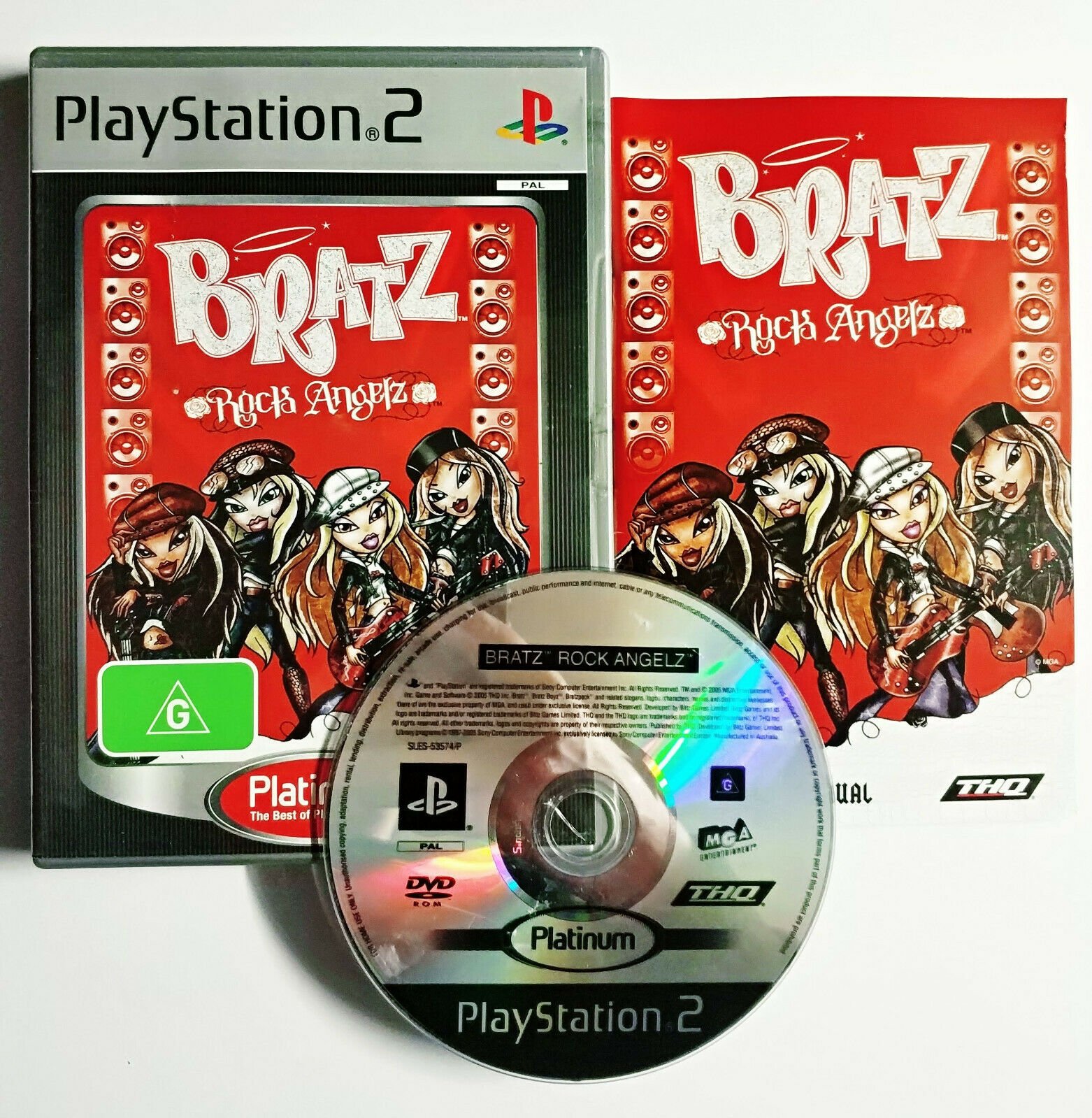 Mint Disc Playstation 2 Ps2 Platinum Bratz Rock Angelz - Inc Manual