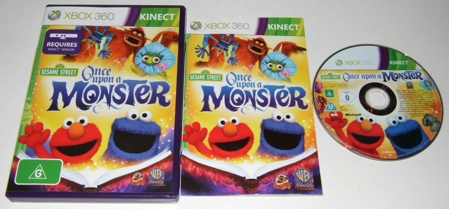 Mint Disc Xbox 360 Sesame Street Once Upon a Monster- Inc Manual