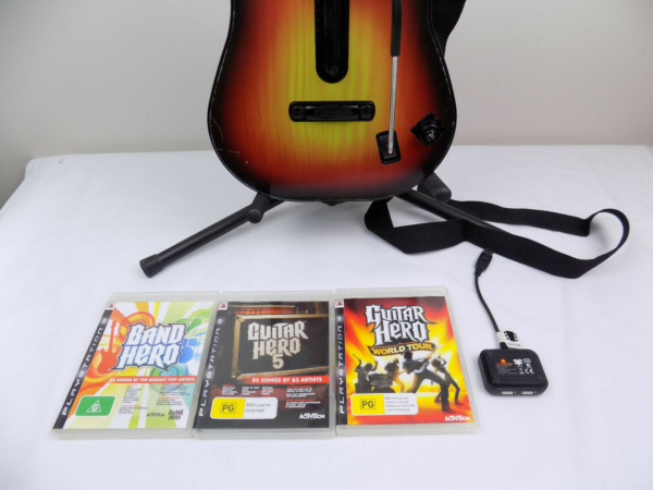 Guitar Hero controller, Dongle cheapest & Games PS3