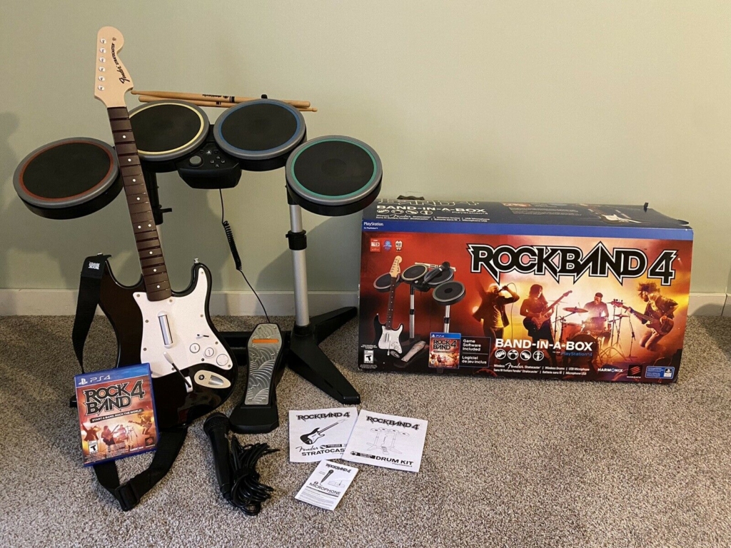 Playstation 5 / 4 Ps5 Ps4 Rock Band 4 Band Bundle Guitar Hero Drum + Guitar  + Mic