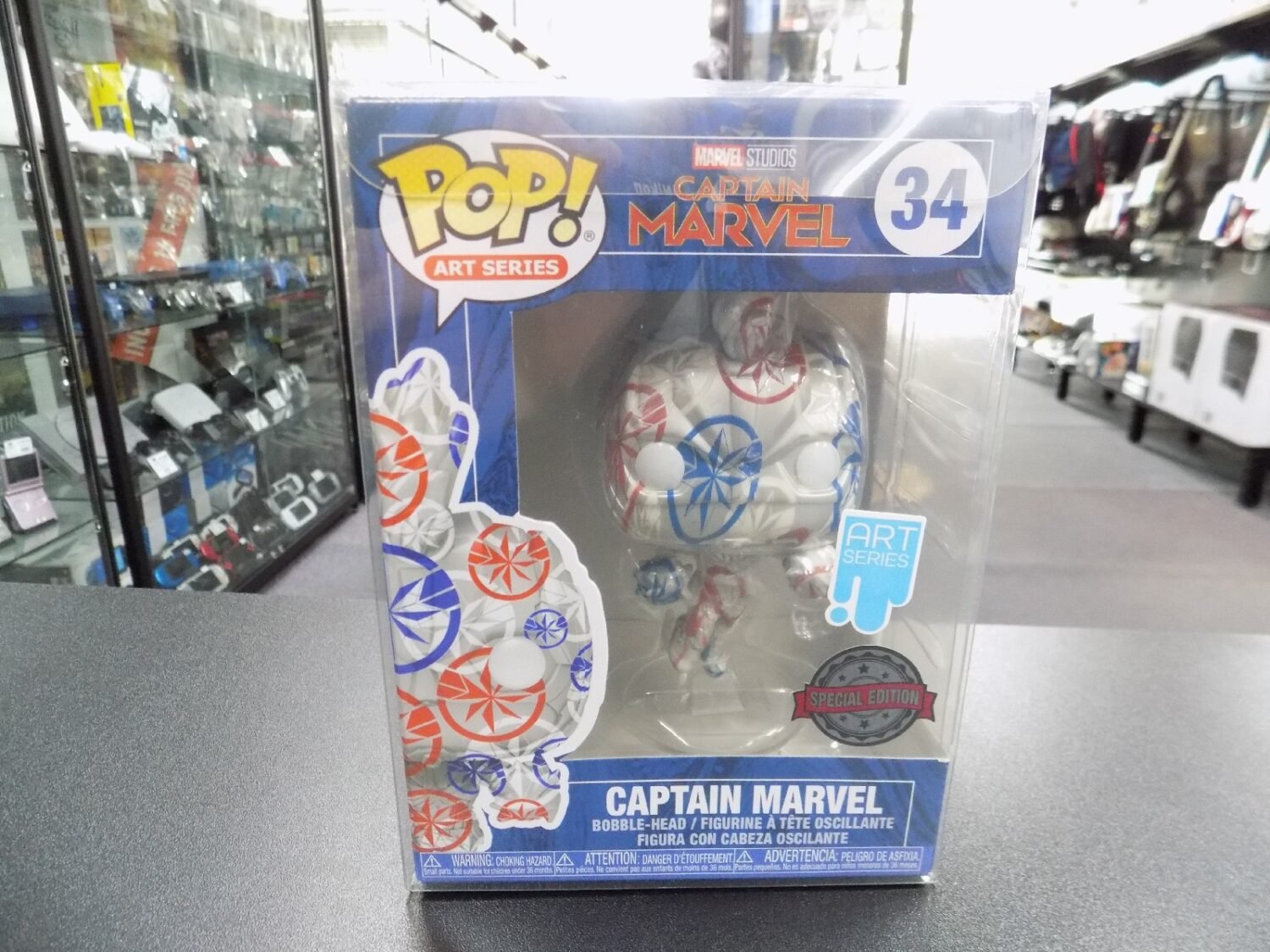 Brand New Funko Pop Art Series Captain Marvel 34 Vinyl Figure