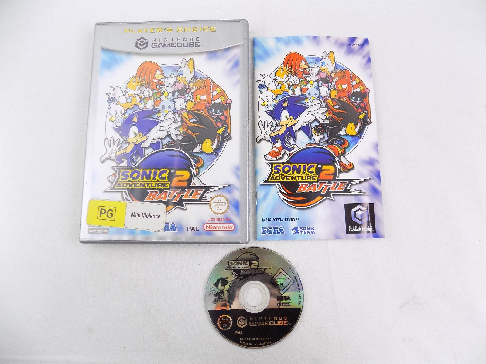 Mint Disc Nintendo Gamecube Player's Choice Sonic Adventure 2 Battle - Inc Manual