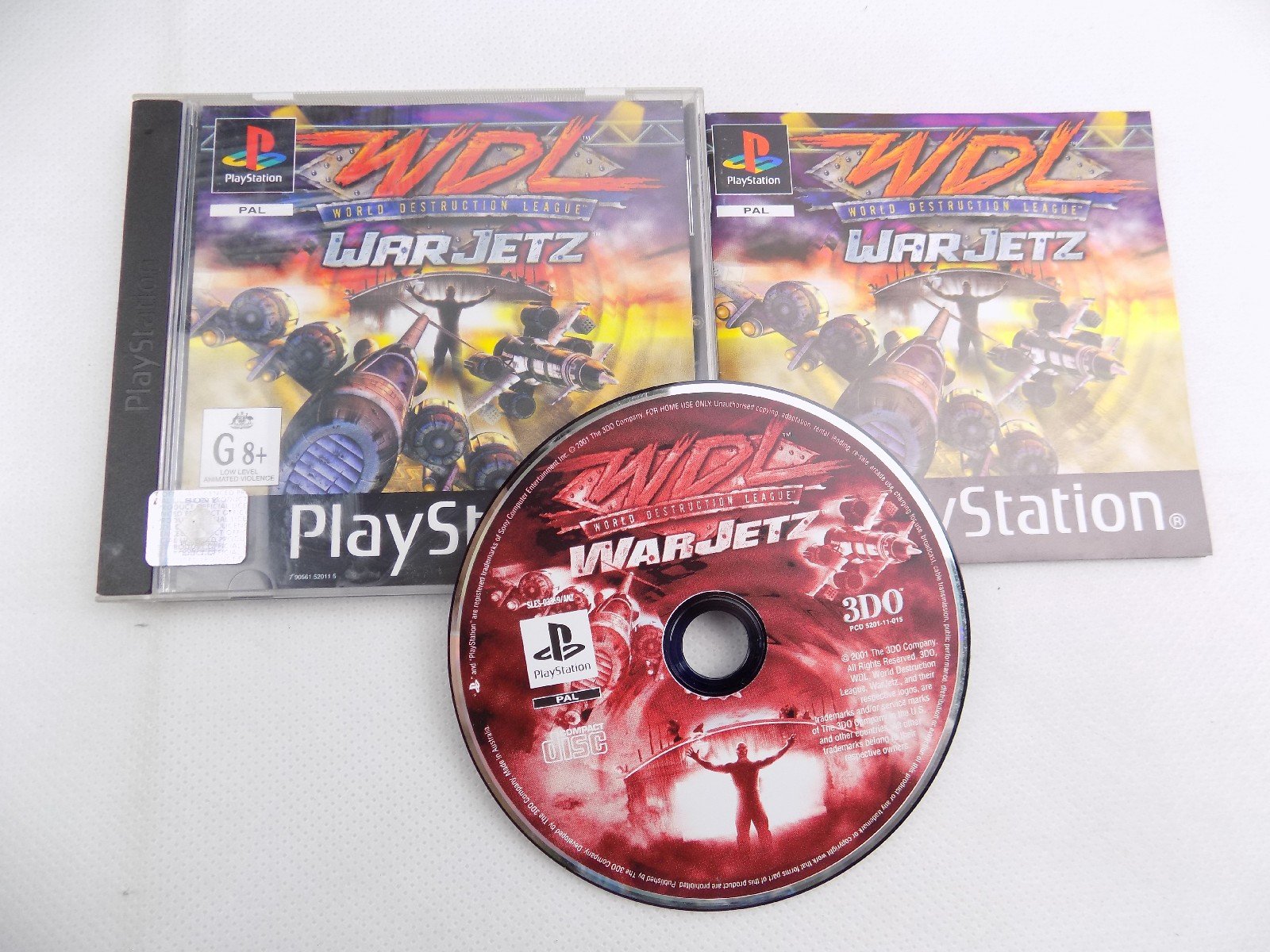 Mint Disc Playstation 1 Ps1 WDL World Destruction League War Jetz - Inc Manual