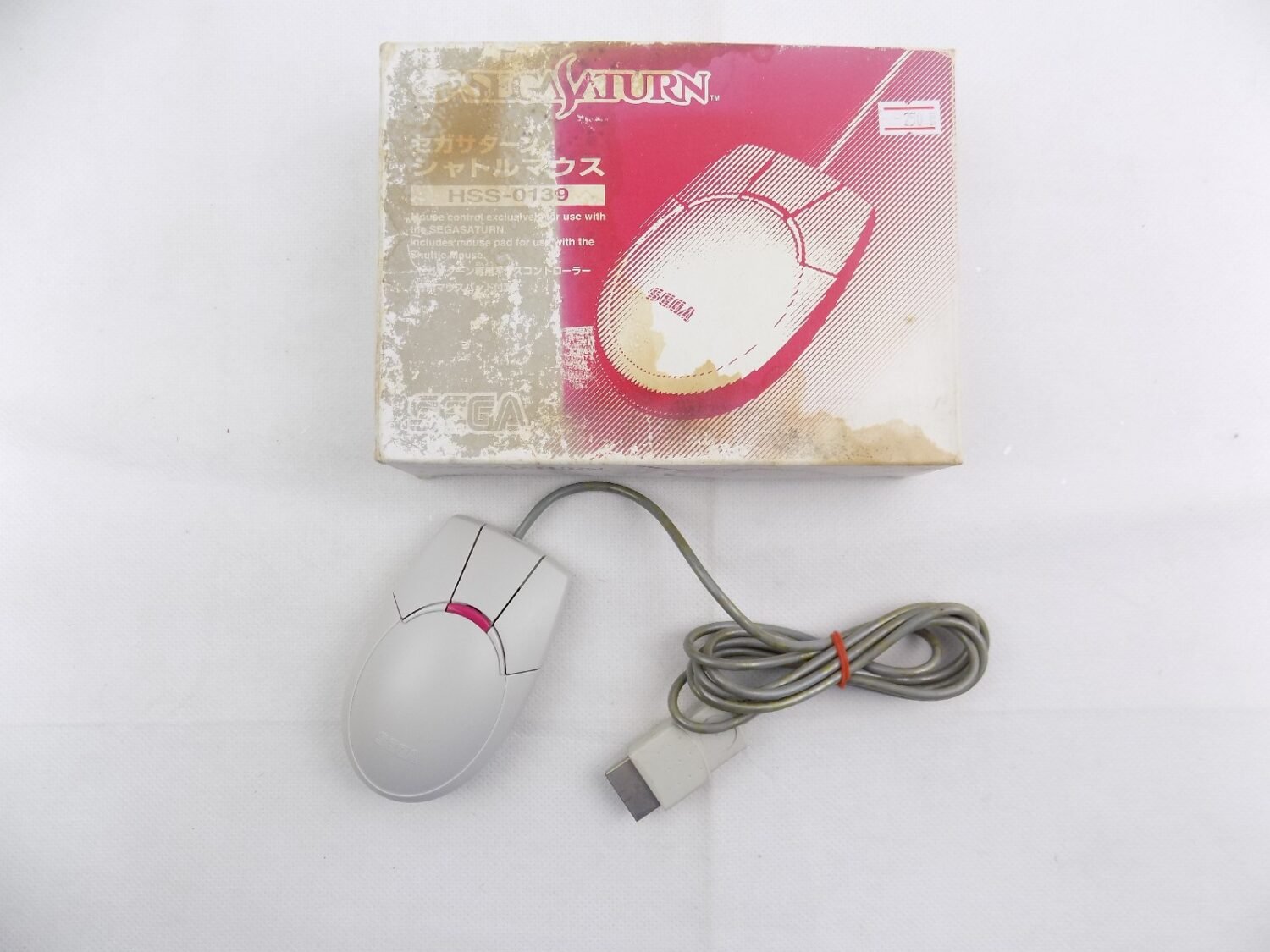 Official Sega Saturn SHUTTLE MOUSE Controller (White, Model HSS