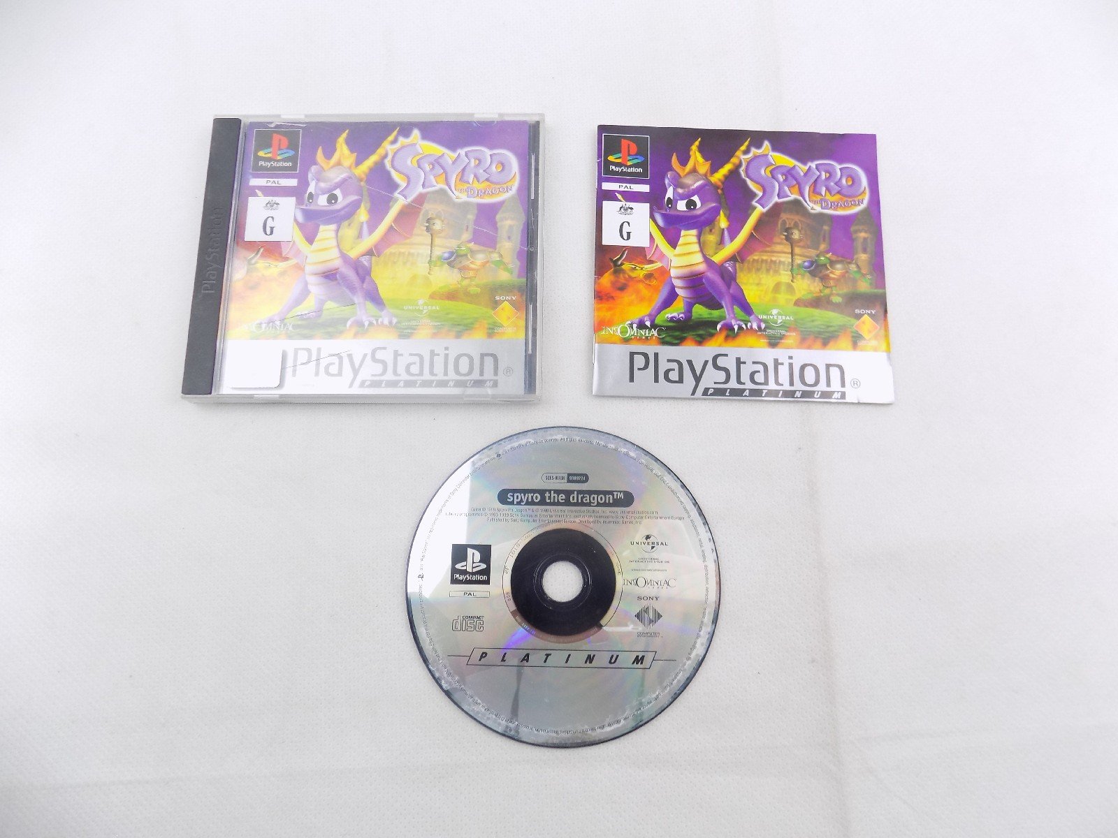 Mint Disc Playstation 1 Ps1 Spyro The Dragon - Inc Manual Platinum