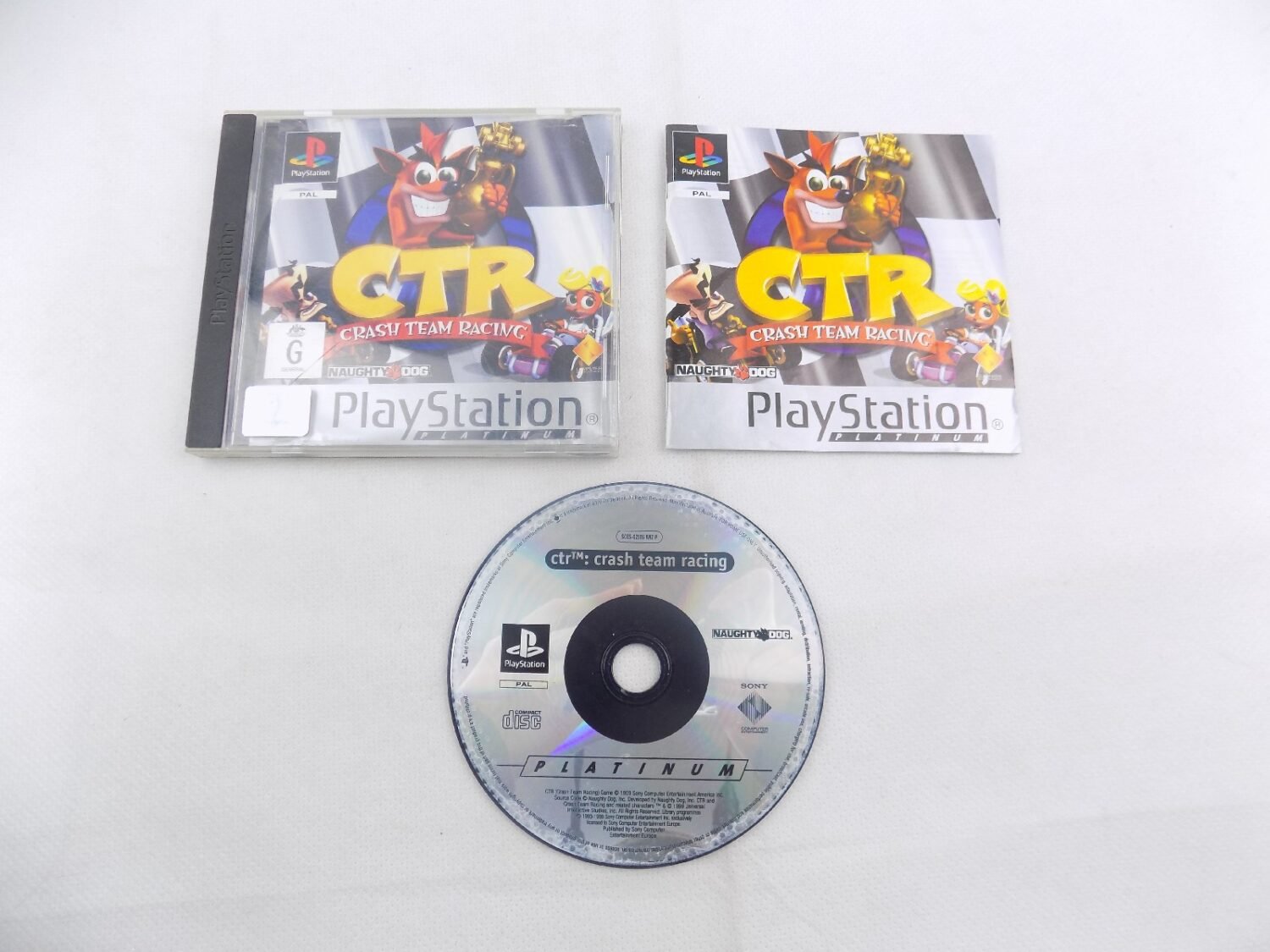 Mint Disc Playstation 1 Ps1 Crash Team Racing CTR - Inc Manual Platinum