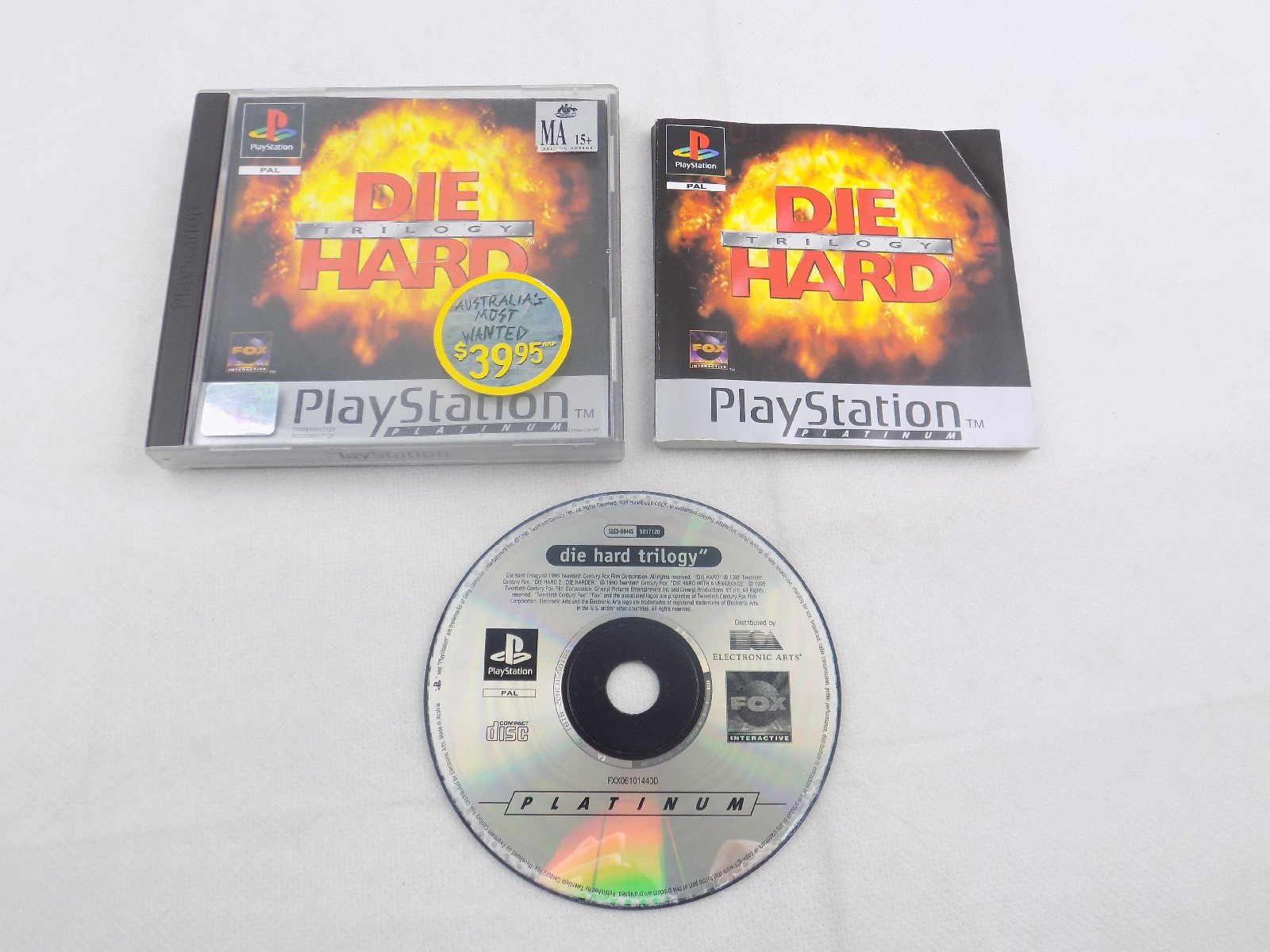 Mint Disc Playstation 1 Ps1 Die Hard Trilogy - Inc Manual Platinum