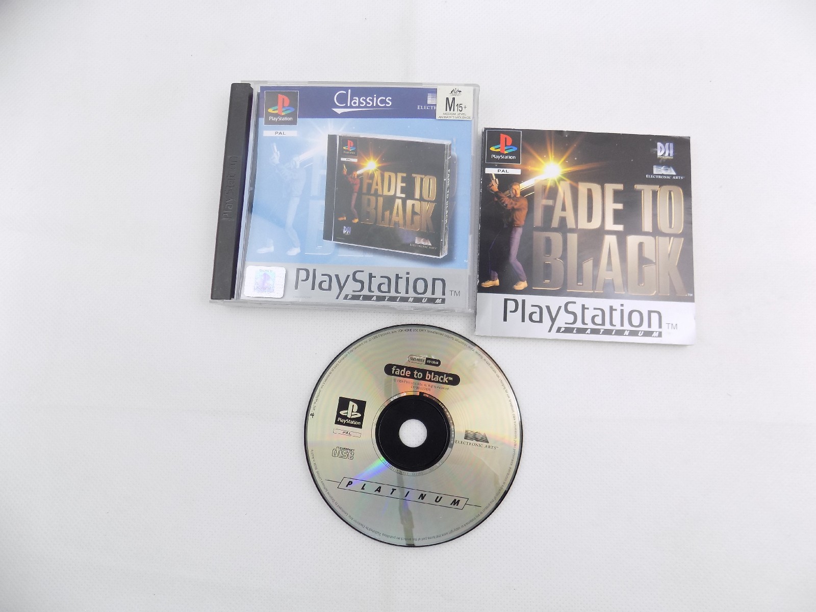 Mint Disc Playstation 1 Ps1 Fade To Black – Inc Manual Platinum Free ...