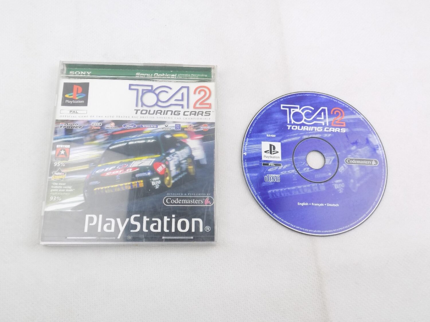 Mint Disc Playstation 1 Ps1 Toca Touring Cars 2 - No Manual Black Label