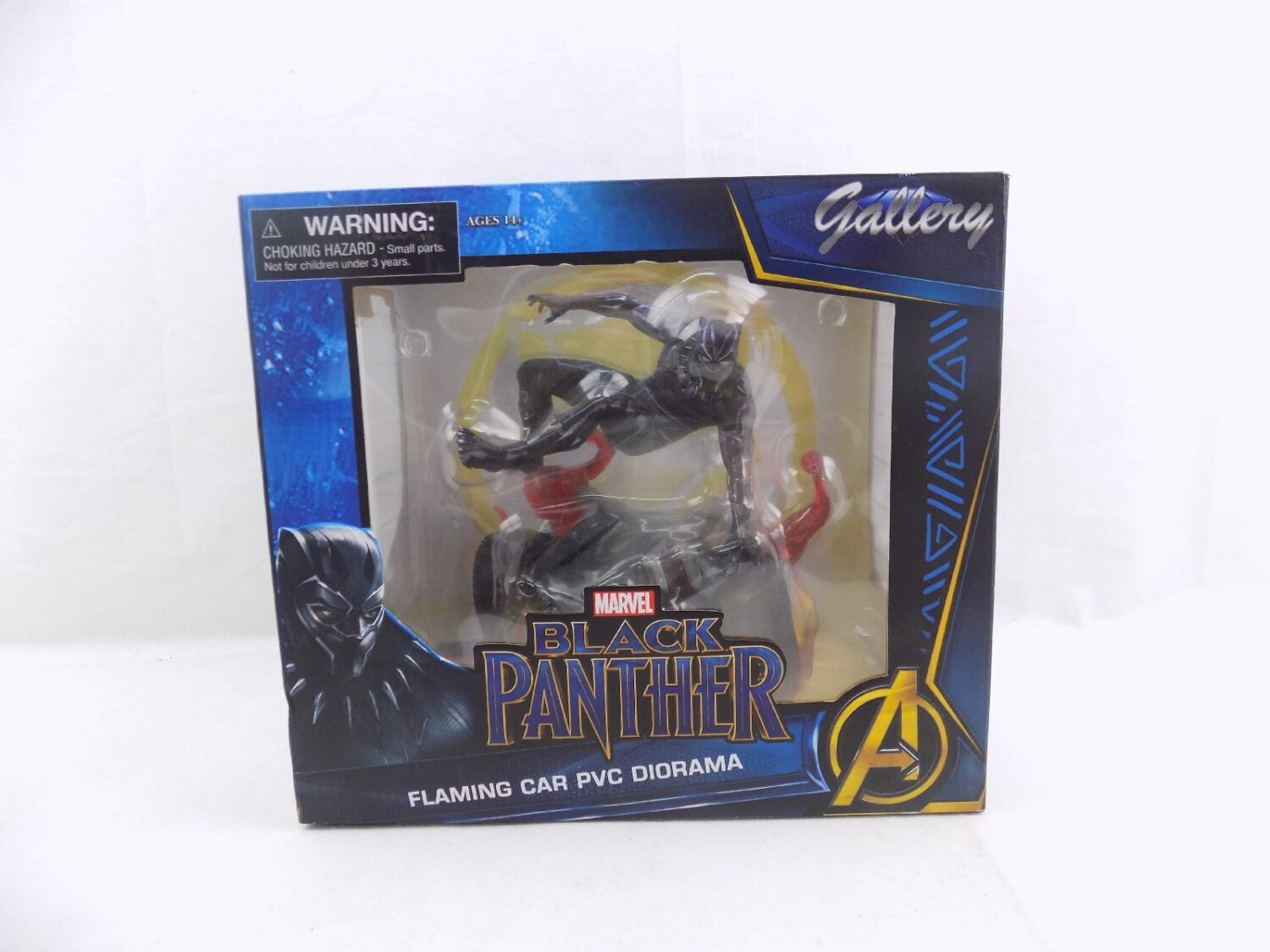 Boxed Marvel Black Panther Flaming Car PVC Diorama Collector's Statue (See Pictures!)