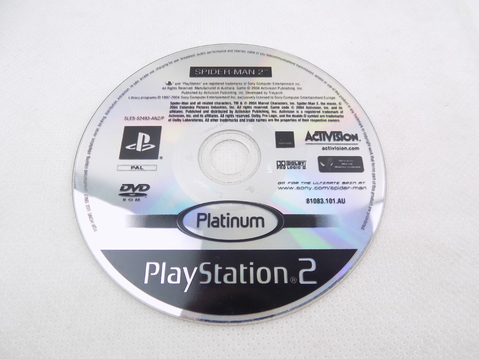 Mint Disc Playstation 2 Ps2 Platinum Spider-Man Spiderman Spider Man 2 ...