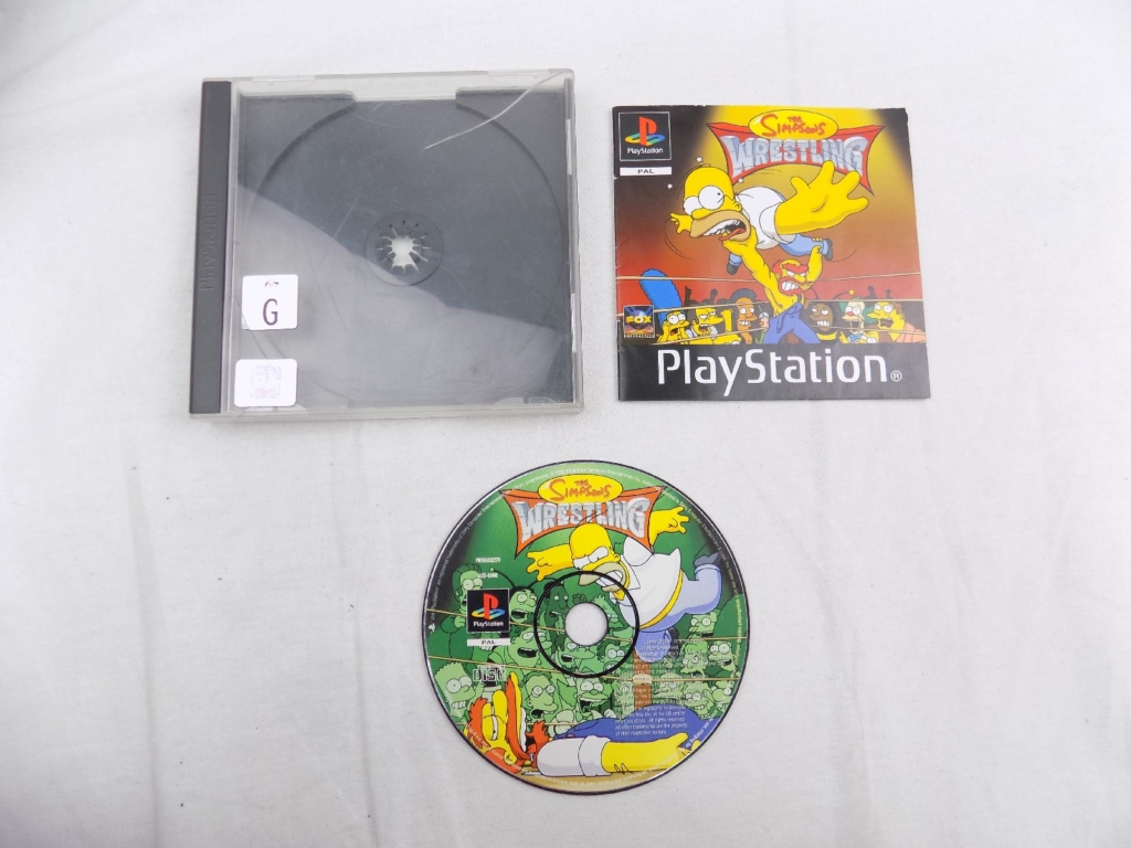 Mint Disc Playstation 1 Ps1 The Simpsons Wrestling – No Frontcover Free ...