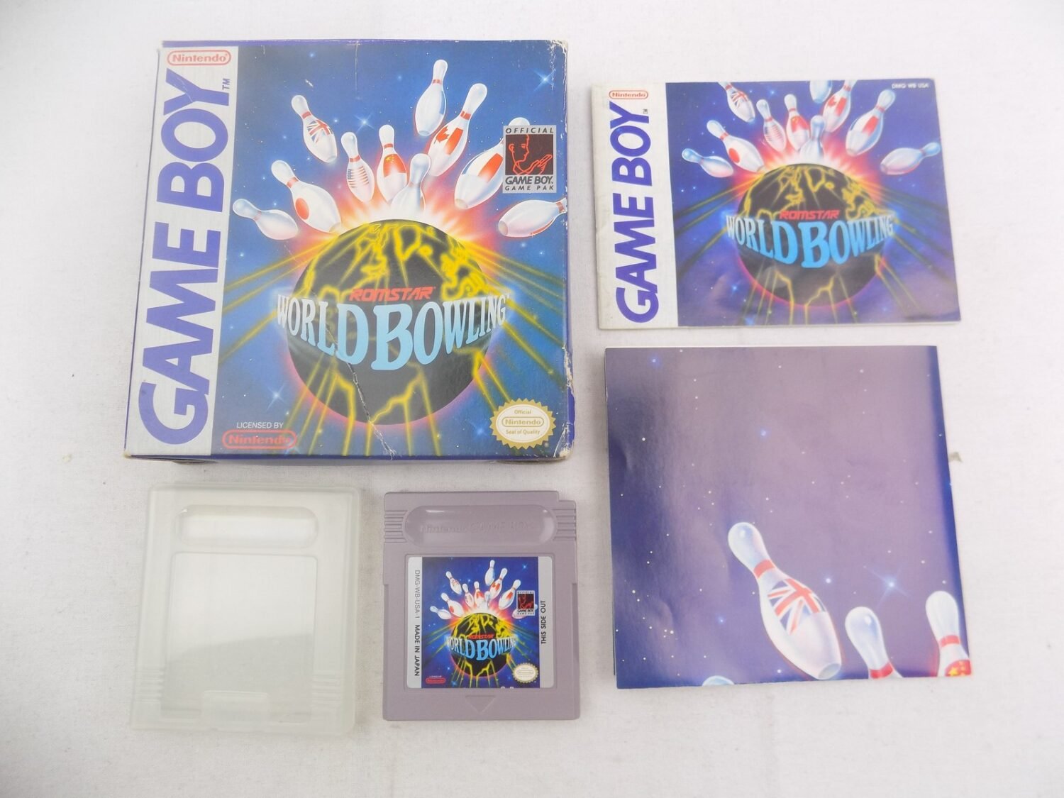 Boxed Gameboy Romstar World Bowling Complete w/Manual Game Boy