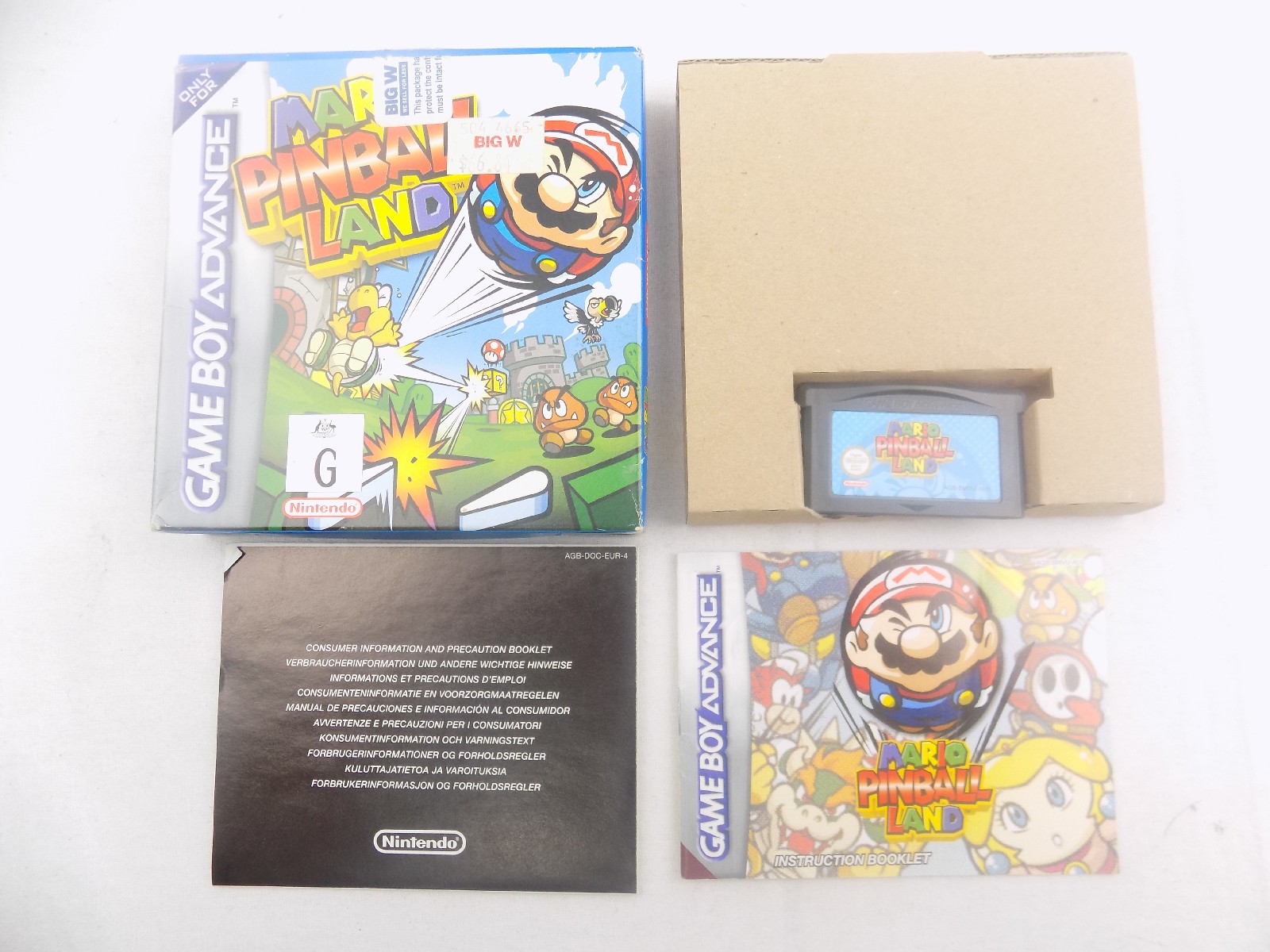 Boxed Gameboy Advance GBA Mario Pinball Land AUS PAL- Free Postage -  Starboard Games