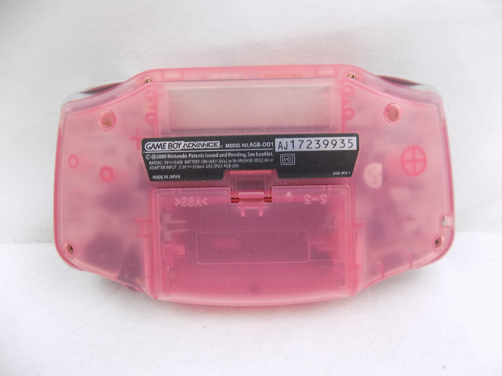 Nintendo Game Boy Advance Gameboy Clear Fuchsia Pink Console ...