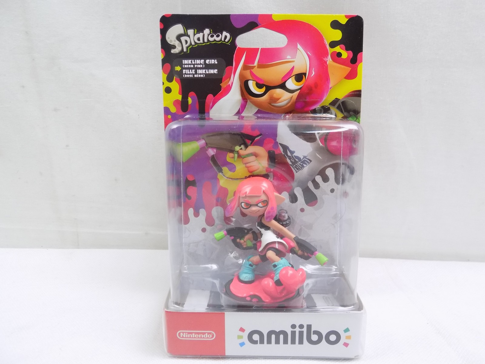 Boxed Brand New Nintendo Amiibo Splatoon Inkling Girl Neon Pink Figure ...