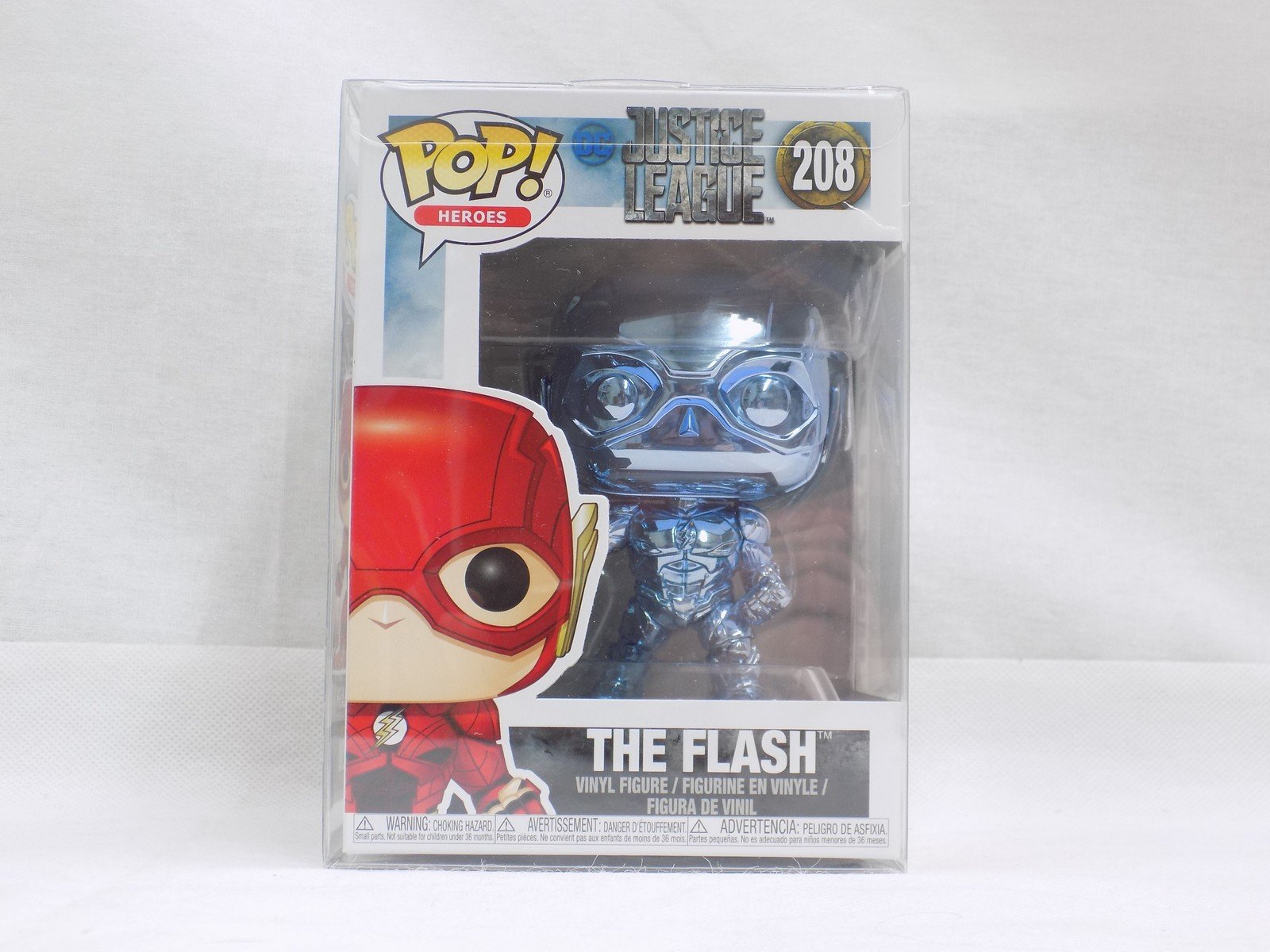 Brand New Funko Pop Justice League Blue Chrome The Flash 208 Vinyl