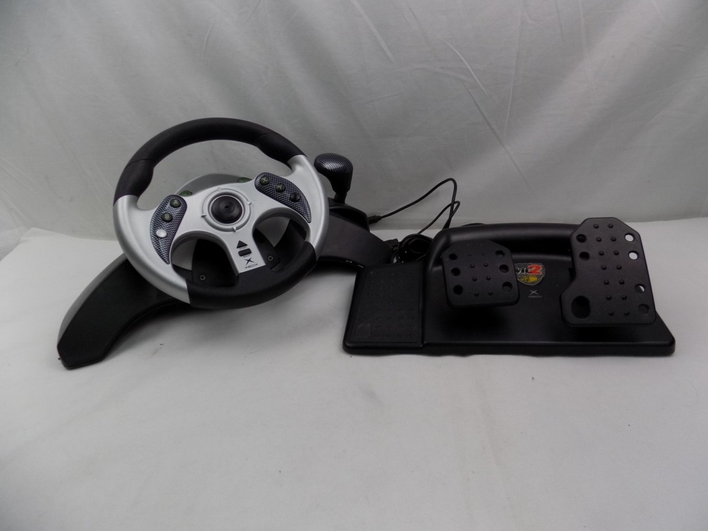 Xbox Mad Catz Steering Wheel With Pedals Starboard Games