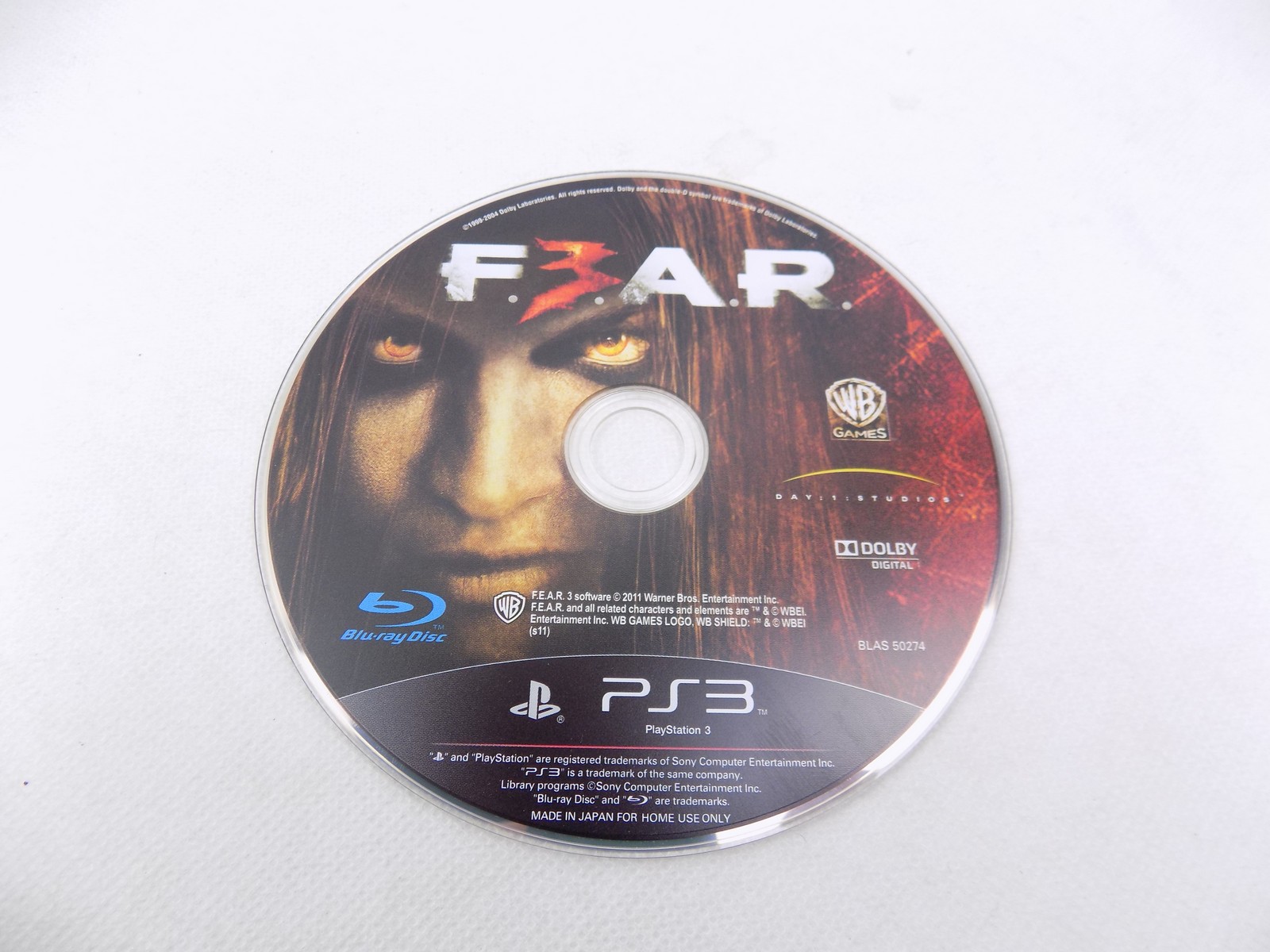 Mint Disc Only Playstation 3 PS3 FEAR 3 - Free Postage V-44