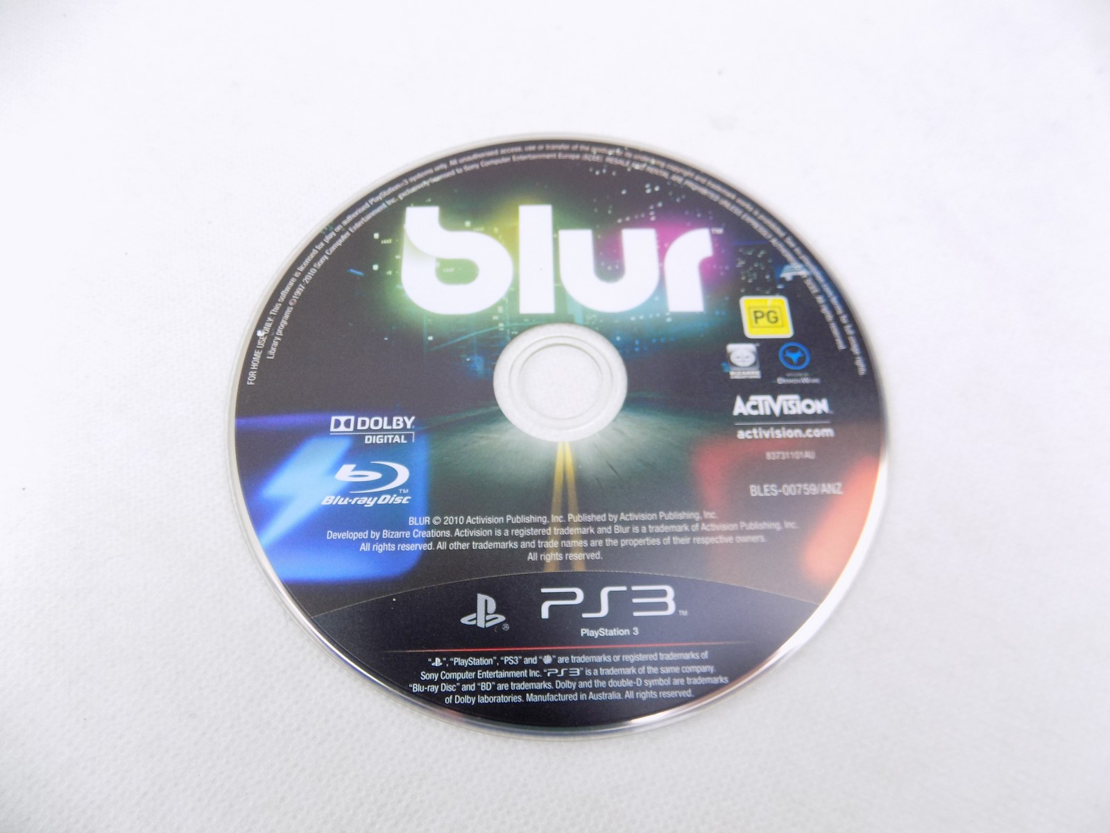 Mint Disc Only Playstation 3 PS3 Blur – Free Postage V-45 - Starboard Games