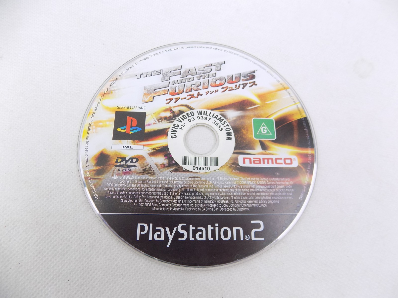 Mint Disc Only Playstation 2 PS2 The Fast and the Furious – Free ...