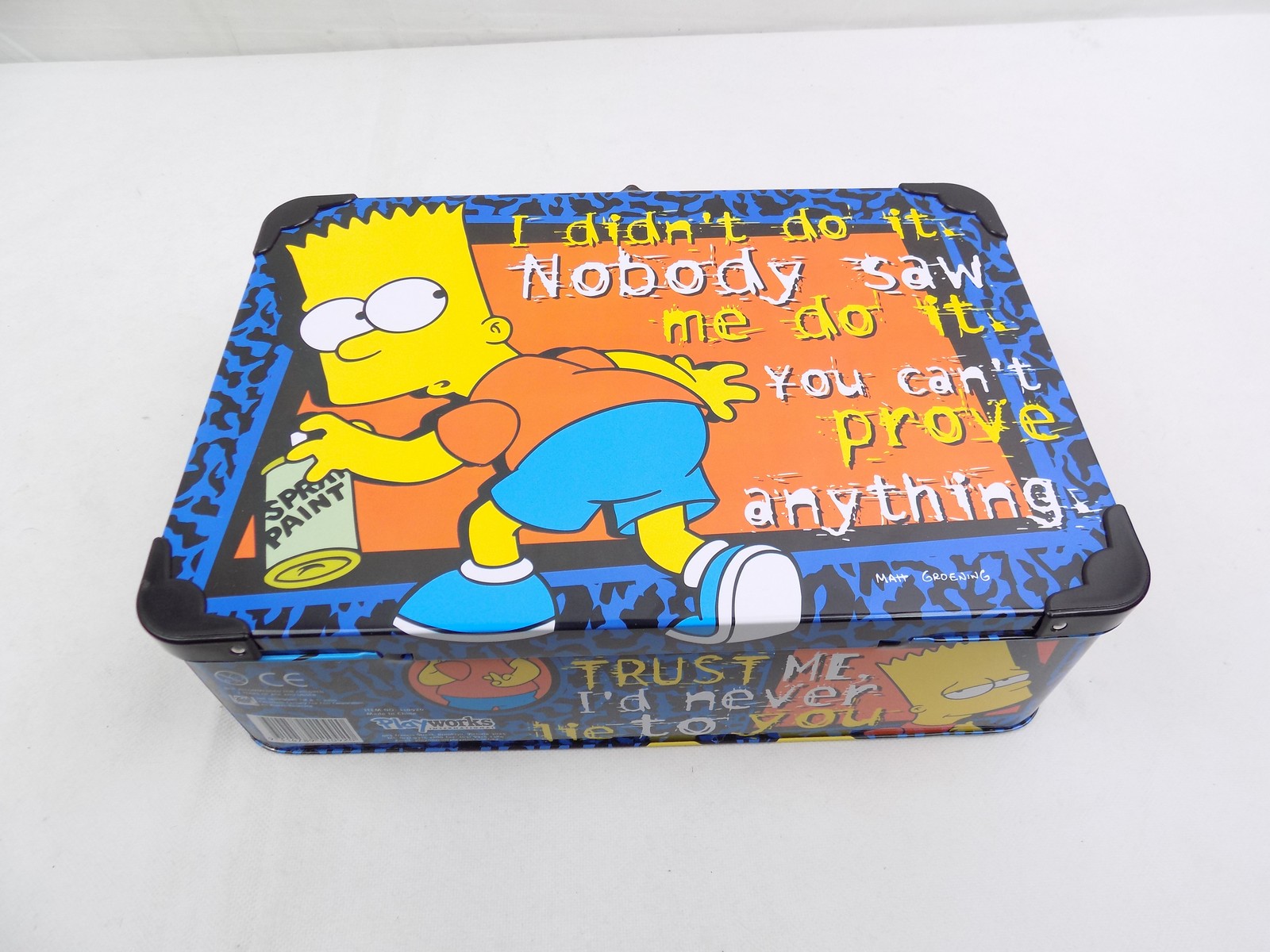 The Simpsons Bart Retro Metal Lunch Box Tin Playworks 2000 Starboard Games 9302