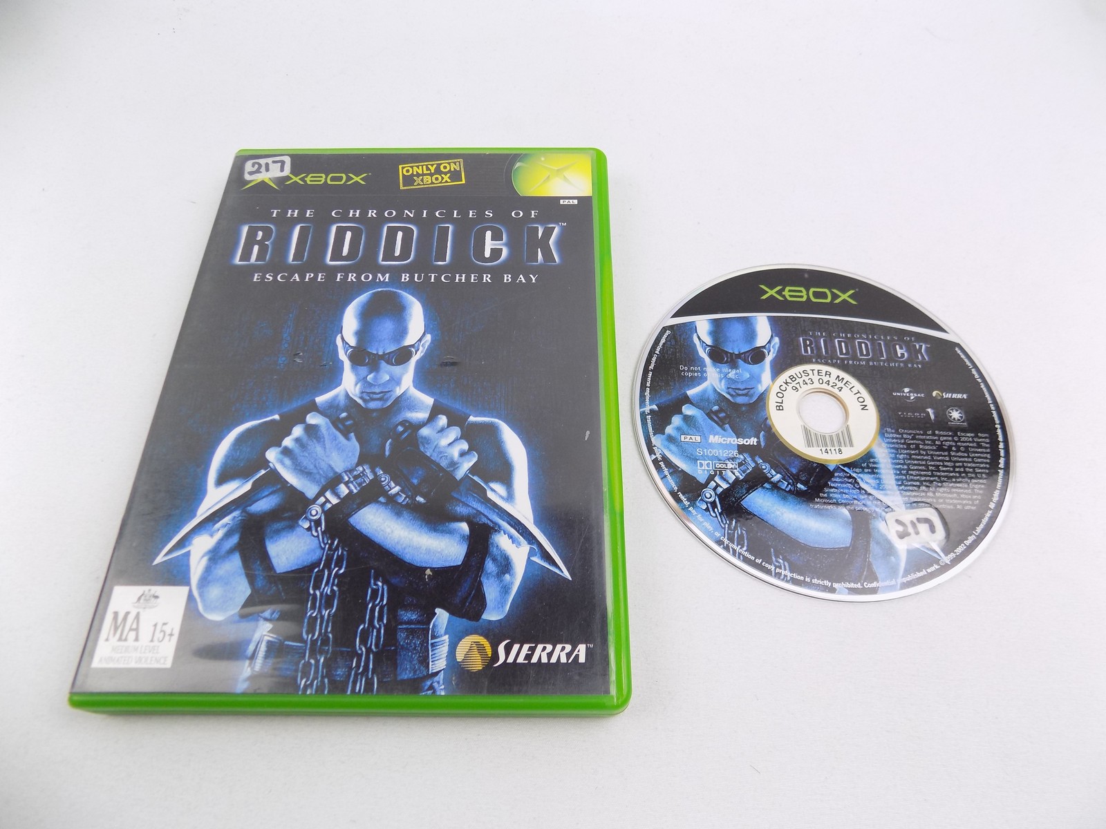 Mint Disc Xbox Original Ex Rental The Chronicles Of Riddick Escape From Butcher Bay No Manual