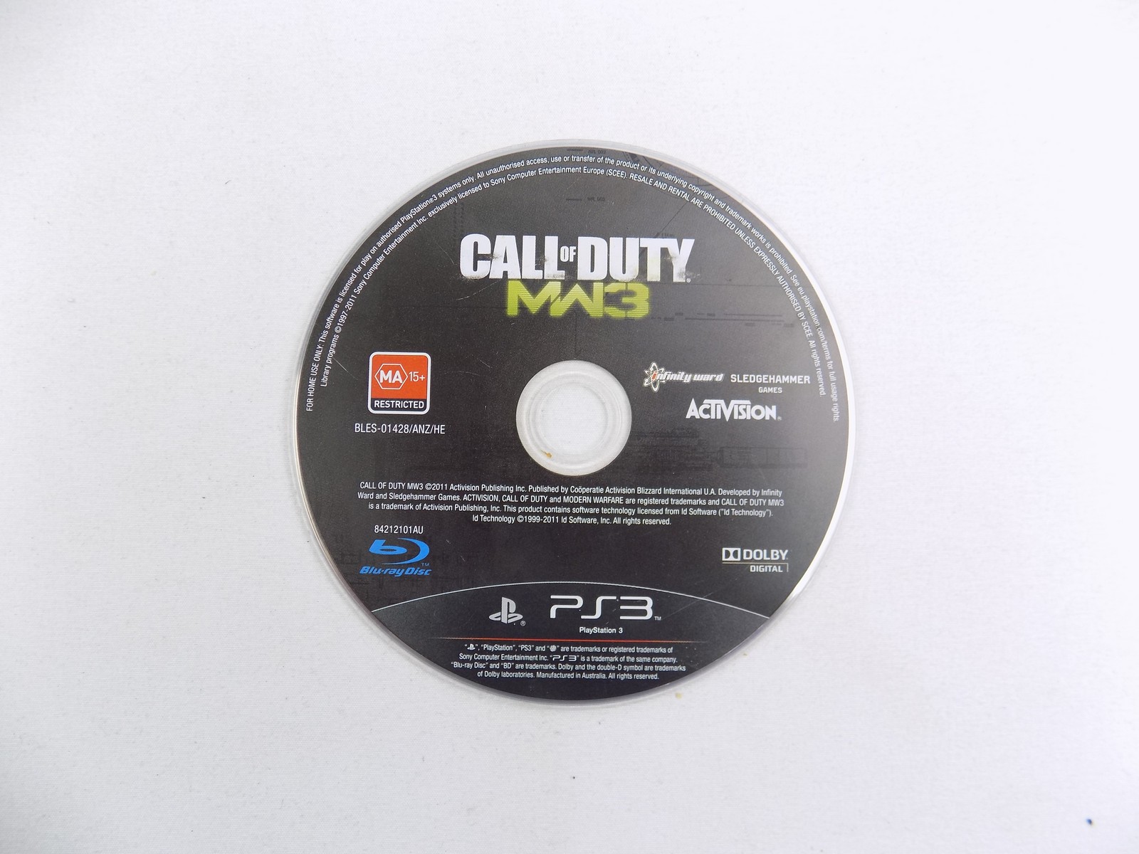 Mint Disc Only Playstation 3 Ps3 Call of Duty Modern Warfare 3 MW3 ...