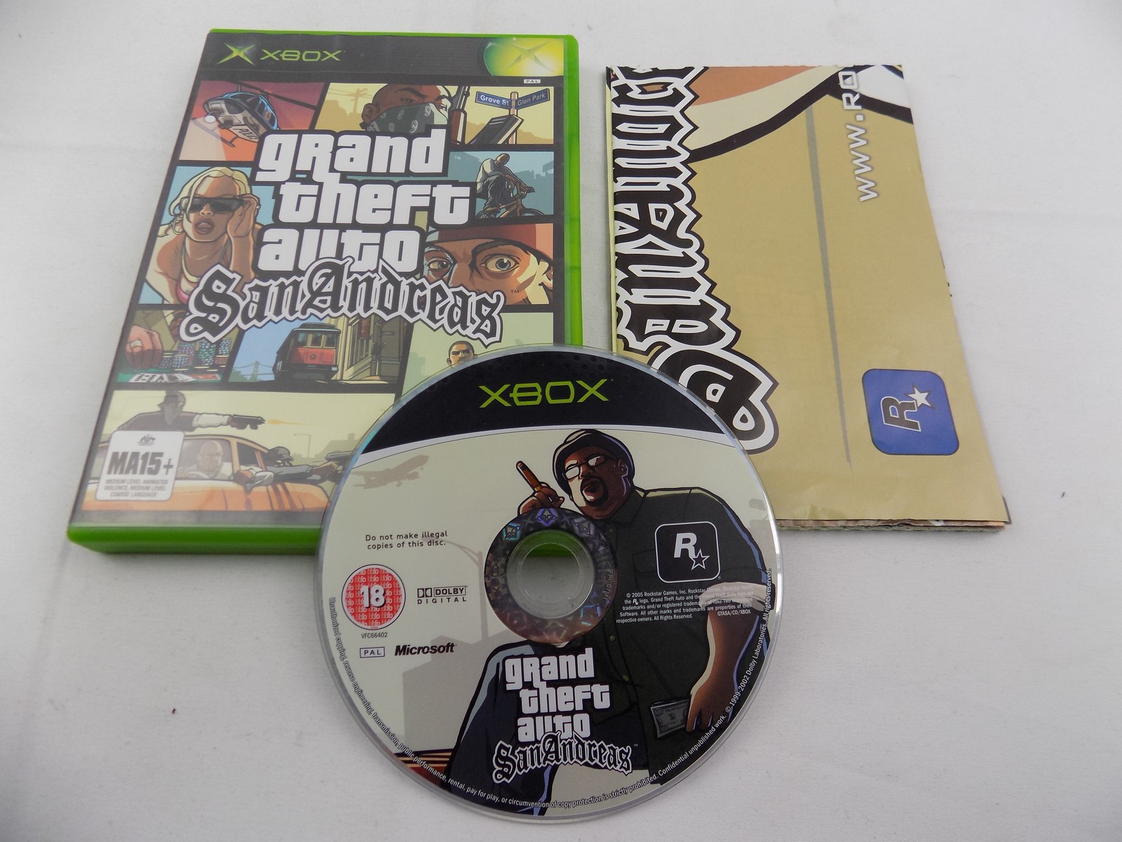 Mint Disc Xbox Original Grand Theft Auto San Andreas – Inc Map Free ...