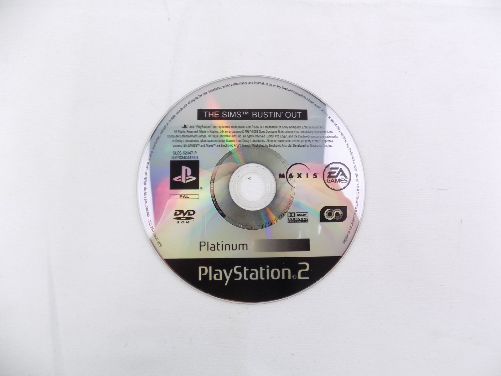 Mint Disc Only Playstation 2 Ps2 Platinum The Sims Bustin' Out VI-309 ...