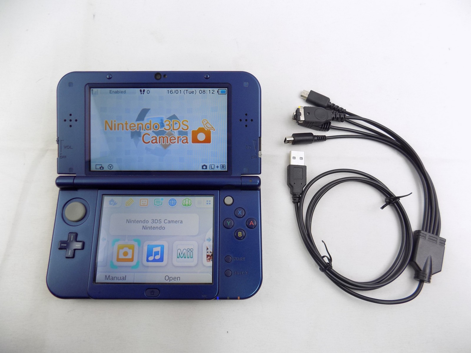 Like New Nintendo New 3DS XL Metallic Blue Handheld Console + Charger ...