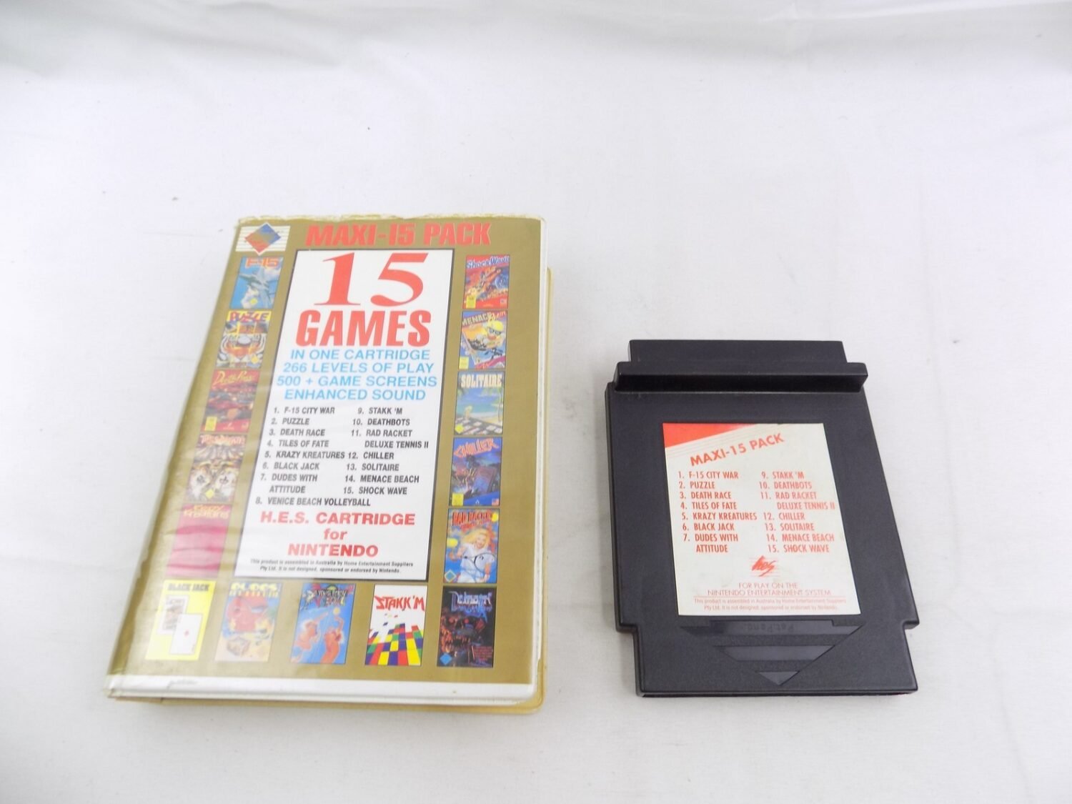 Boxed Nintendo Entertainment System NES 15 Games HES Cartridge ...