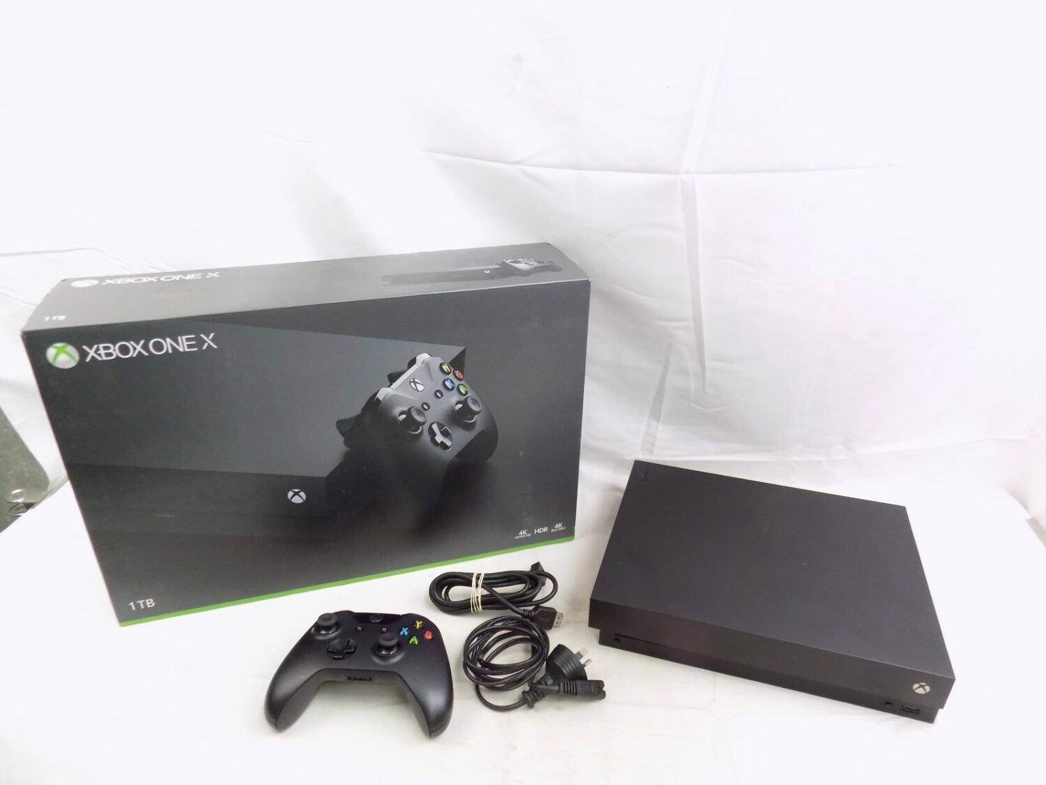 Boxed Like New Xbox One X 1TB Black Console with Controller and Cables