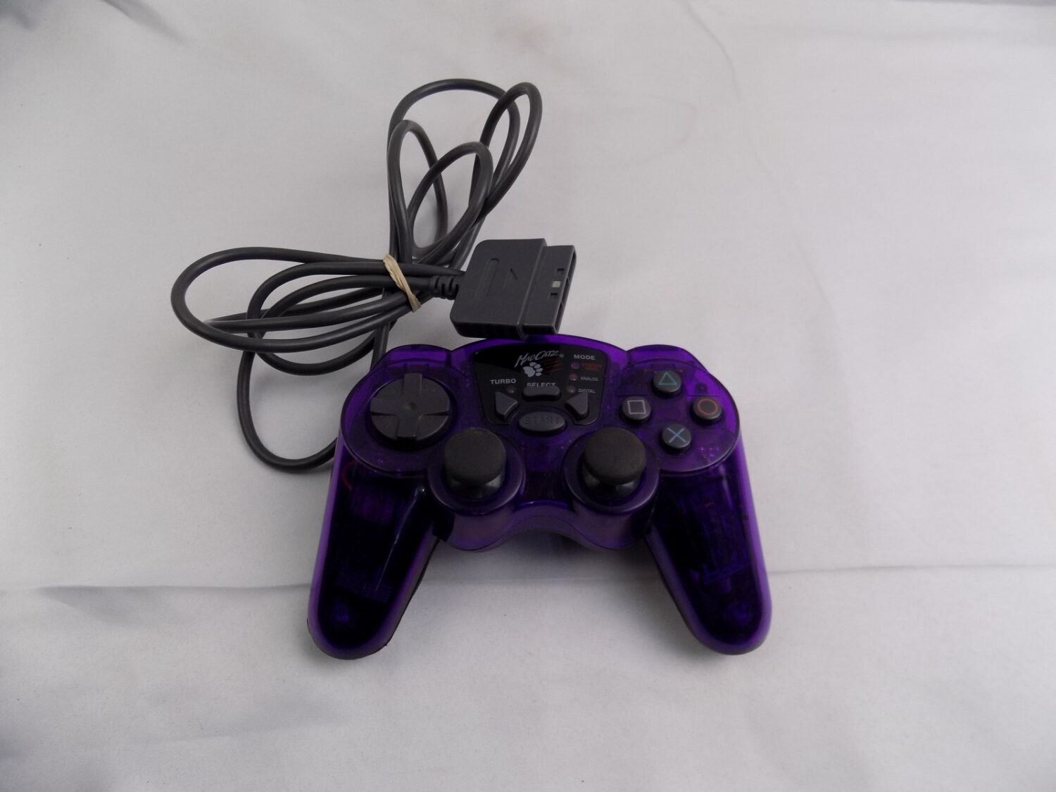 Like New Playstation 1 Ps1 Mad Catz Dual Force Translucent Purple Wired Controller