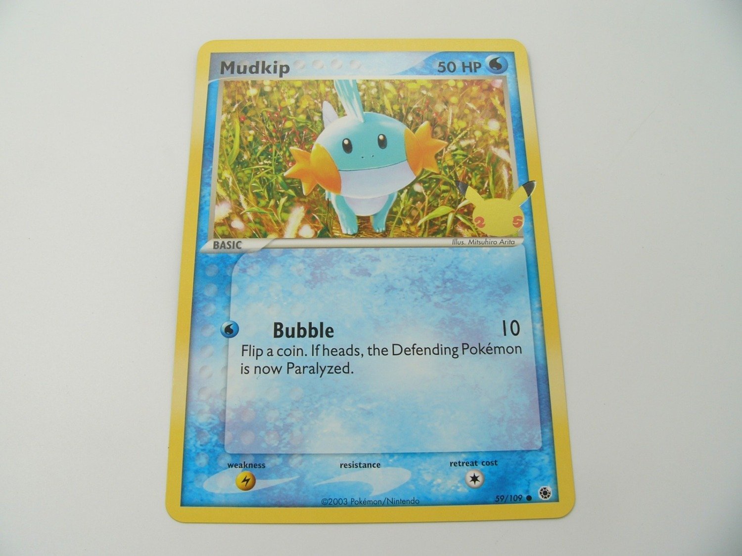 Like New Pokemon TCG 25th Anniversary First Partner Mudkip 59/109 Jumbo Card  - Starboard Games