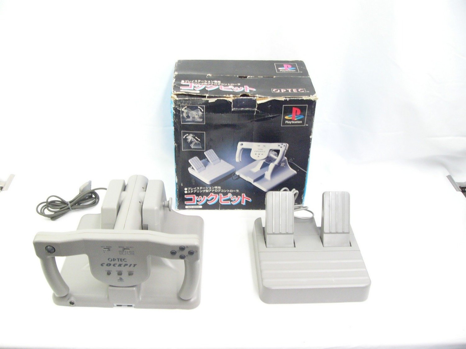 Boxed Like New Playstation 1 Ps1 Optec Mach 1 Cockpit Steering Wheel Controller