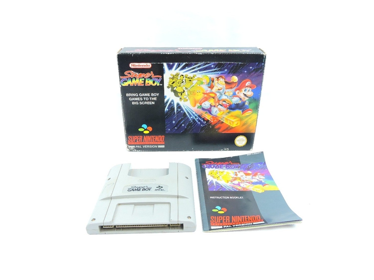 Boxed SNES Super Nintendo Super Game Boy Adapter (Mario Box Art) - Inc Manual