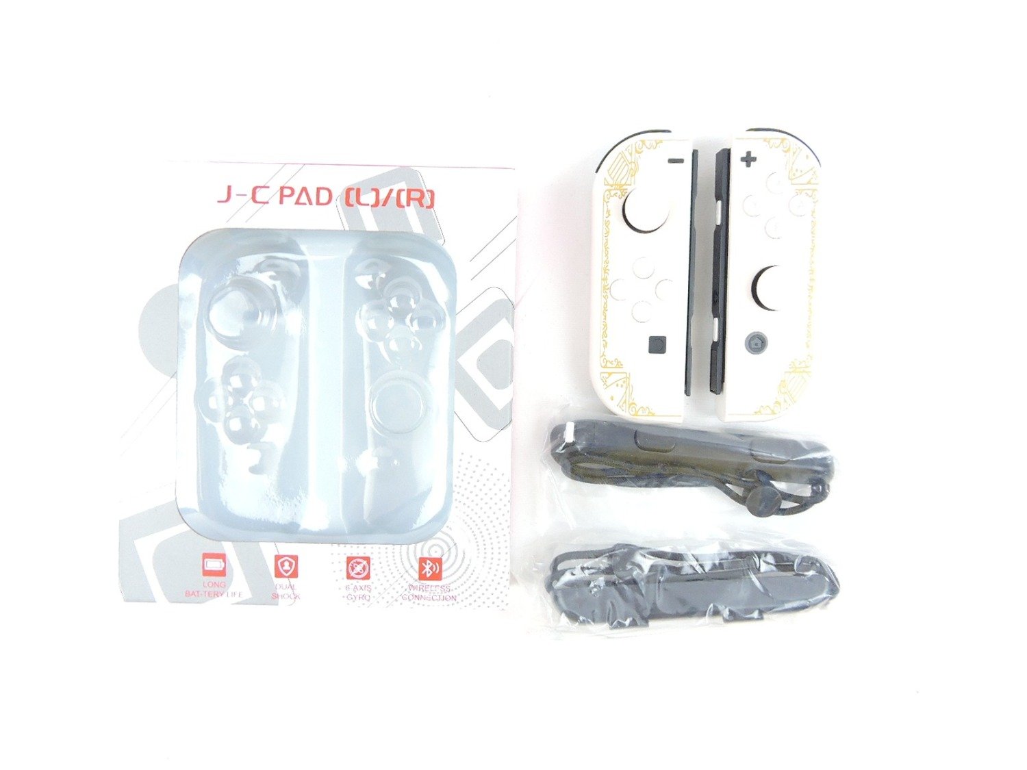 Brand New Nintendo Switch The Legend of Zelda Tears of the Kingdom Inspired White J-C Pad Joycon Controllers
