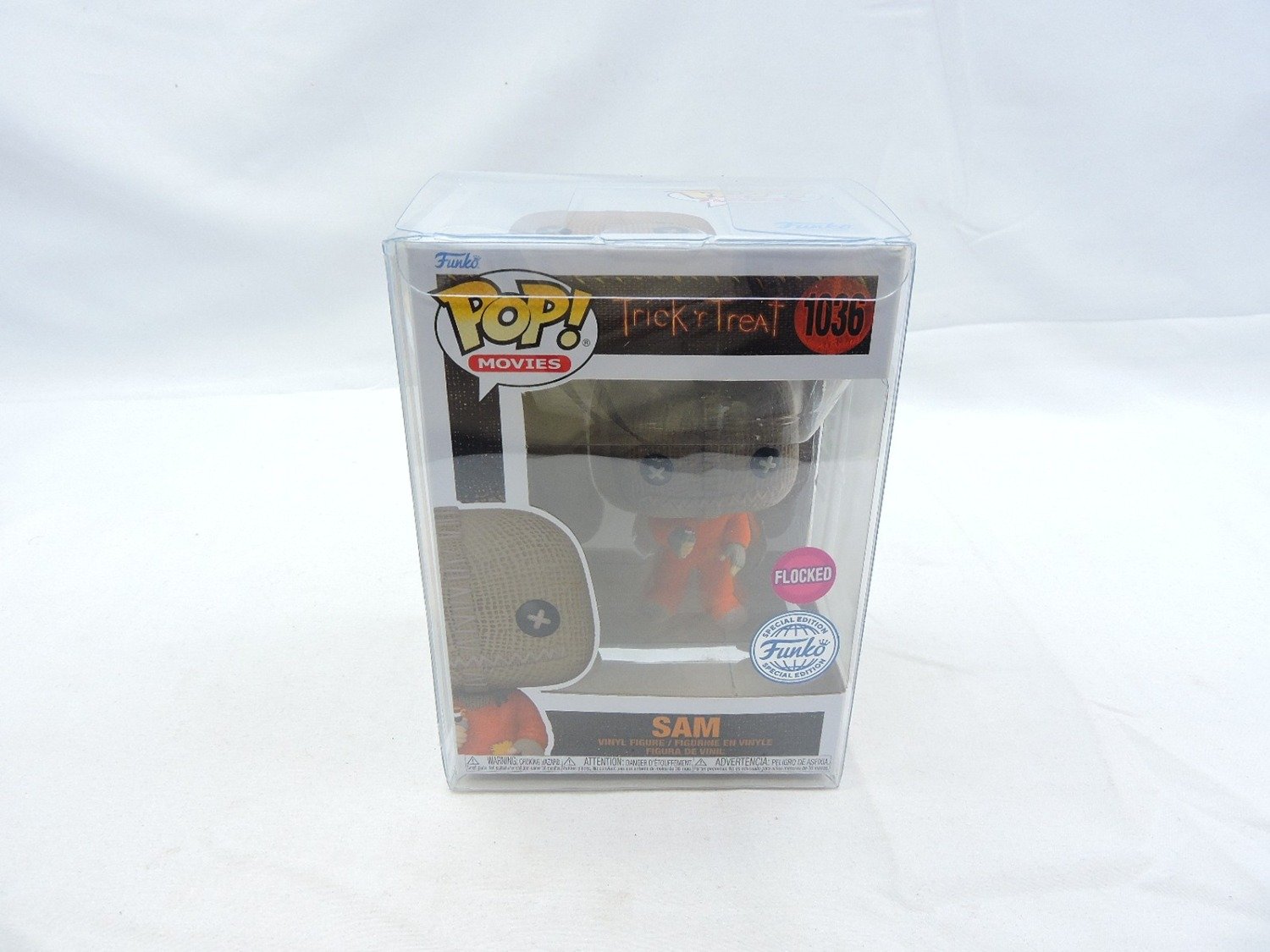 Brand New Sam FLOCKED (Special Edition Sticker) 1036 Trick 'r Treat Funko Pop Figure