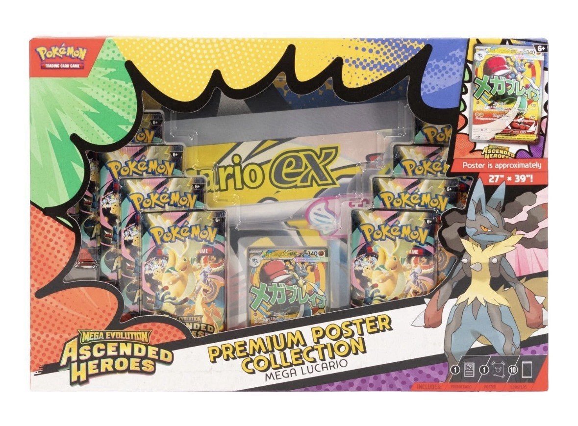 Brand New Sealed Ascended Heroes Premium Poster Collection - Mega Lucario