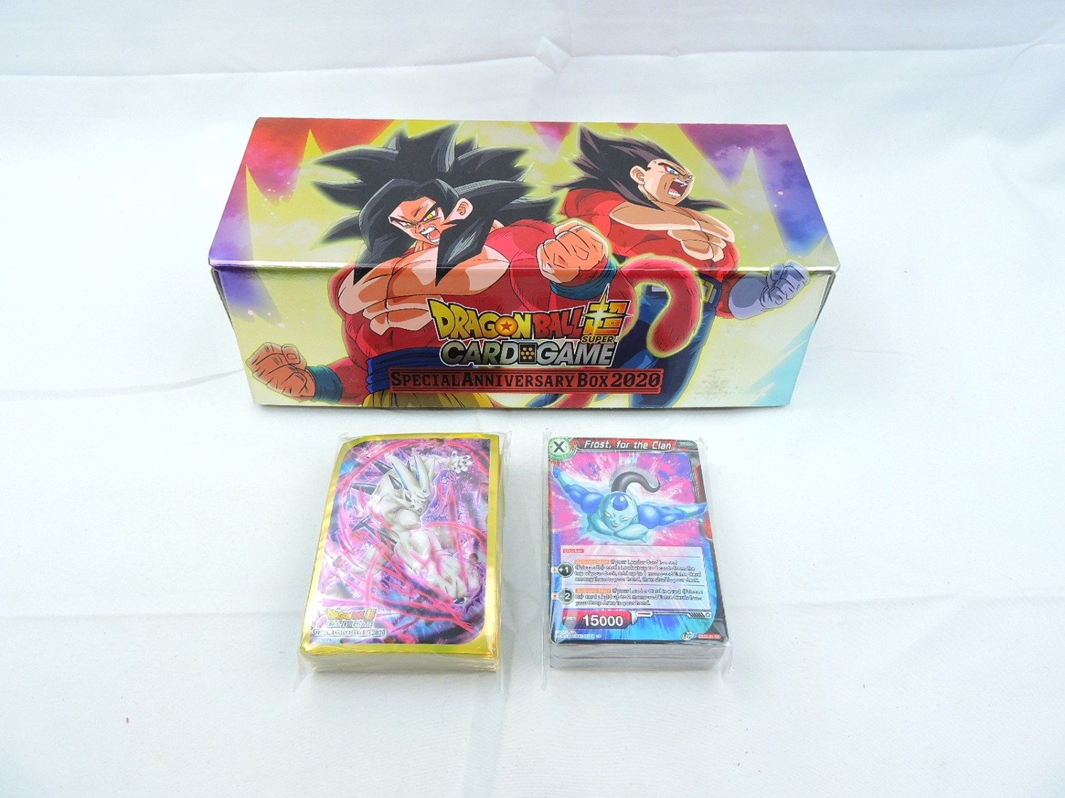 Dragon Ball Super Card Game Special Anniversary Box 2020 SS4 Goku & SS4 Vegeta Design (Sealed Deck and Sleeves)