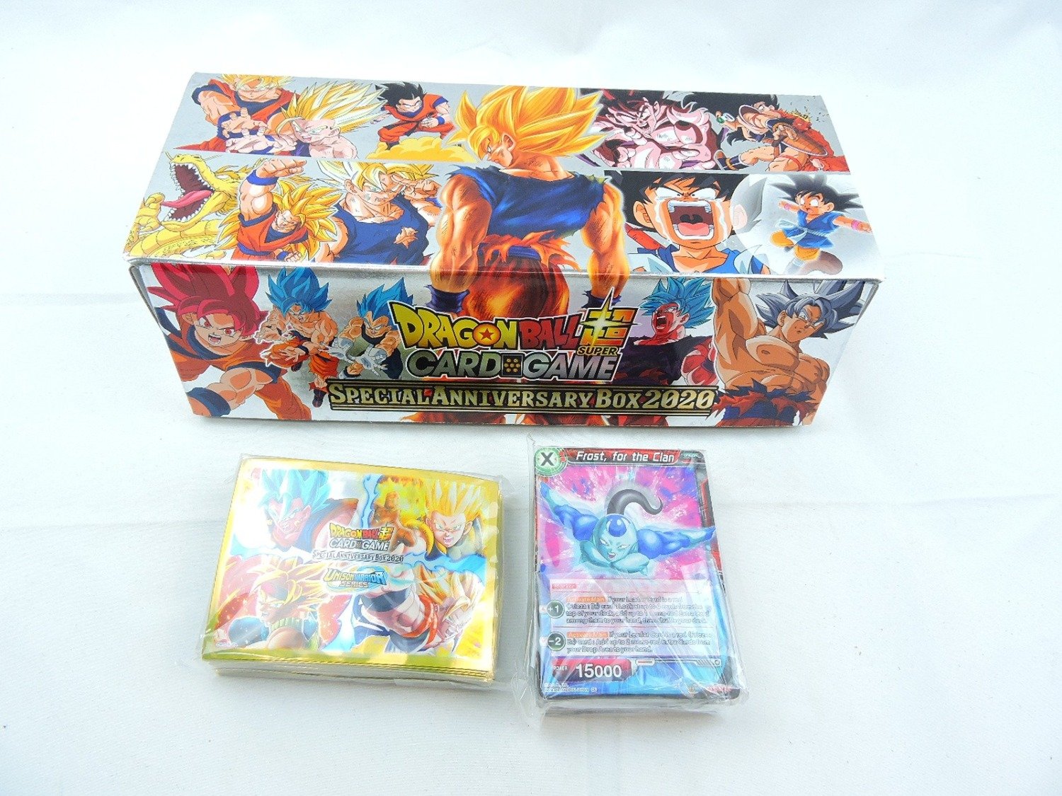 Dragon Ball Super Card Game Special Anniversary Box 2020 Saiyans & Son Goku (Sealed Deck and Sleeves)
