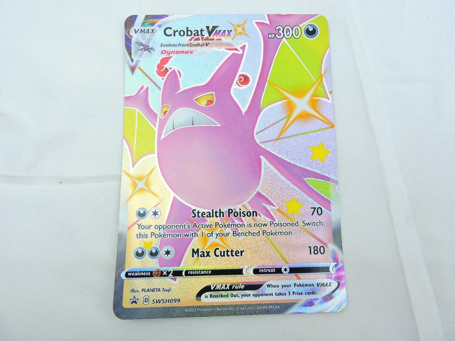 Like New Pokemon TCG Crobat VMAX Promo SWSH099 Jumbo Card