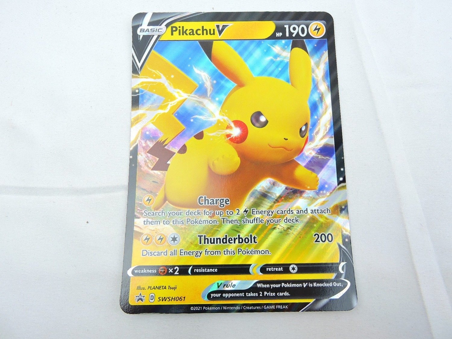 Like New Pokemon TCG Pikachu V Promo SWSH061 Jumbo Card /2