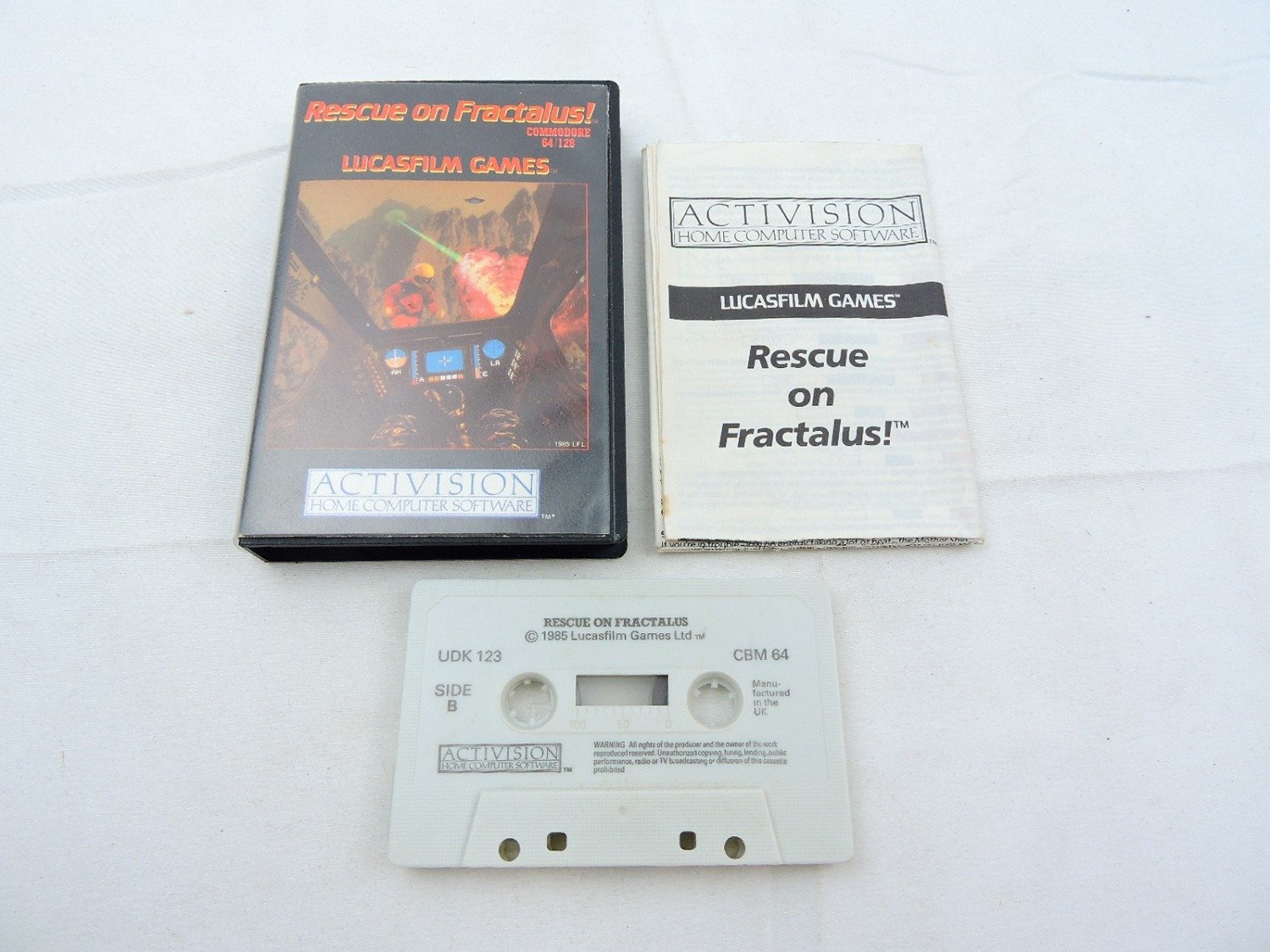 Boxed Commodore 64 C64 Rescue on Fractalus Game Cassette /2