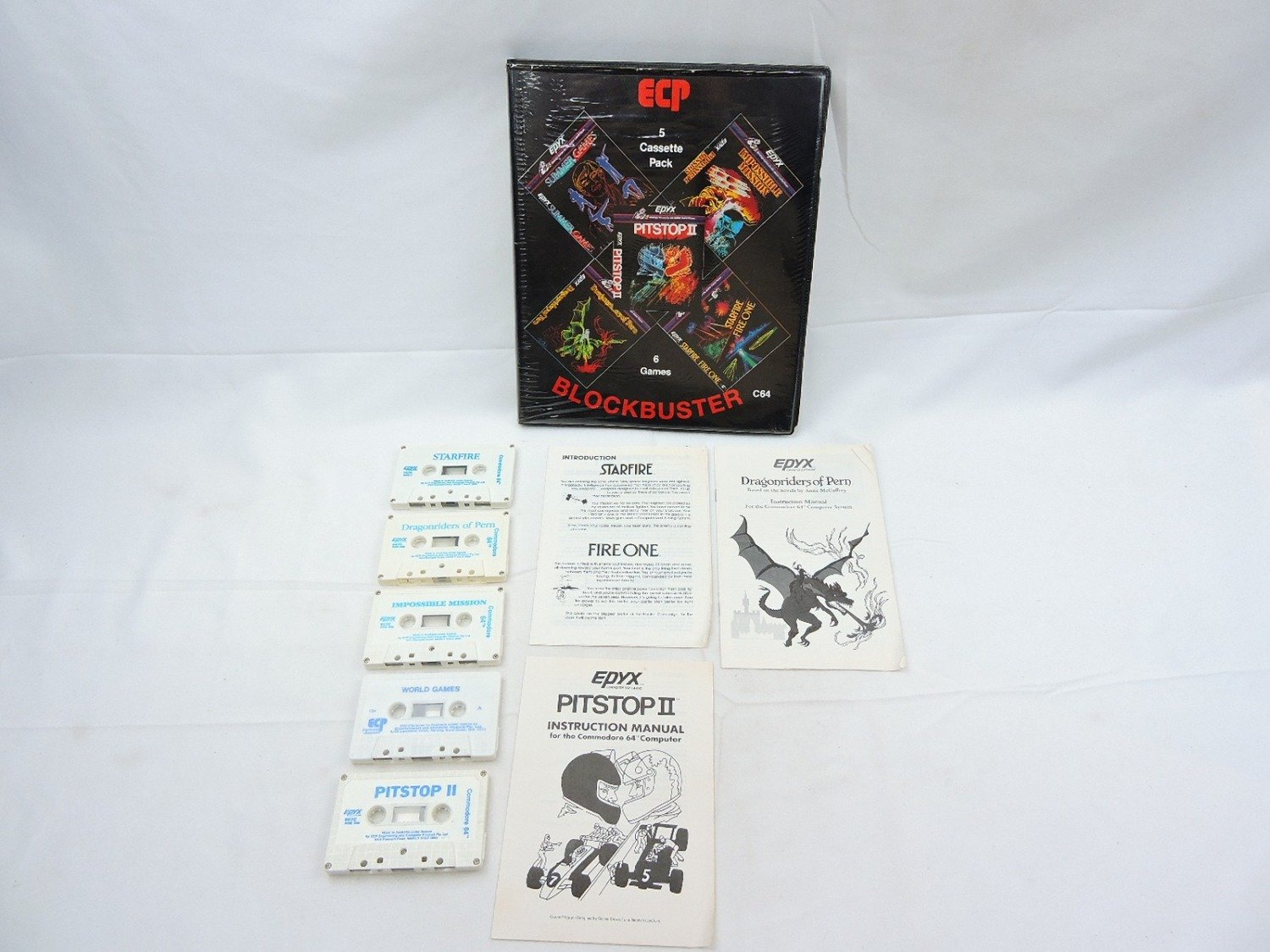 Boxed Commodore 64 C64 Blockbuster 5 Pack Game Cassette