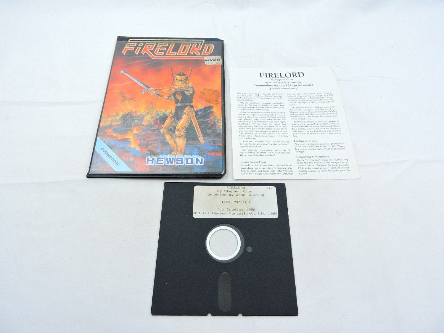 Boxed Commodore 64 C64 Firelord Game Floppy
